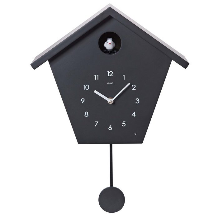 Cuco Clock Wanduhr (Kuckucksuhr SCHWARZWALDHAUS mit Pendel Wanduhr moderne Kuckuckuhr Schwarzwalduhr - mit Nachtruhefunktion Vogelgezwitscher)