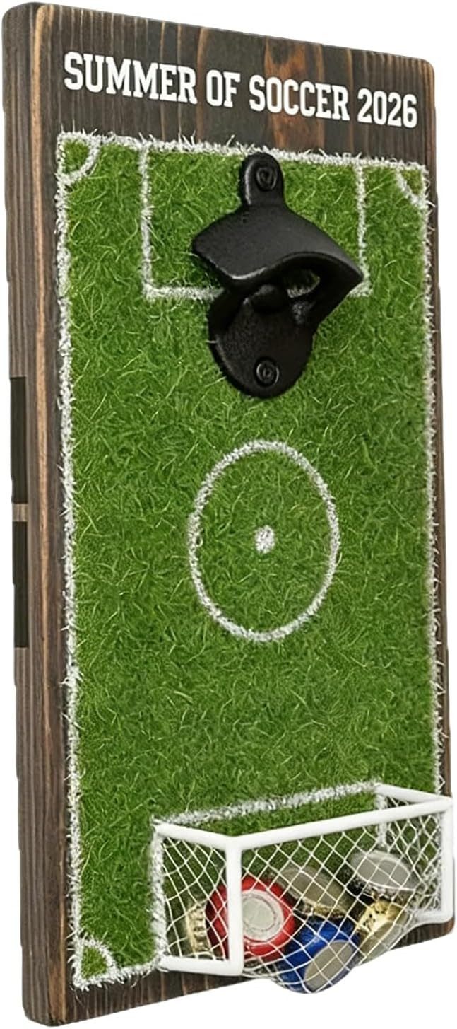 FELIXLEO Flaschenöffner Fußballfeld Flaschenöffner mit Deckelsammler Bieröffner Bar (1-tlg)