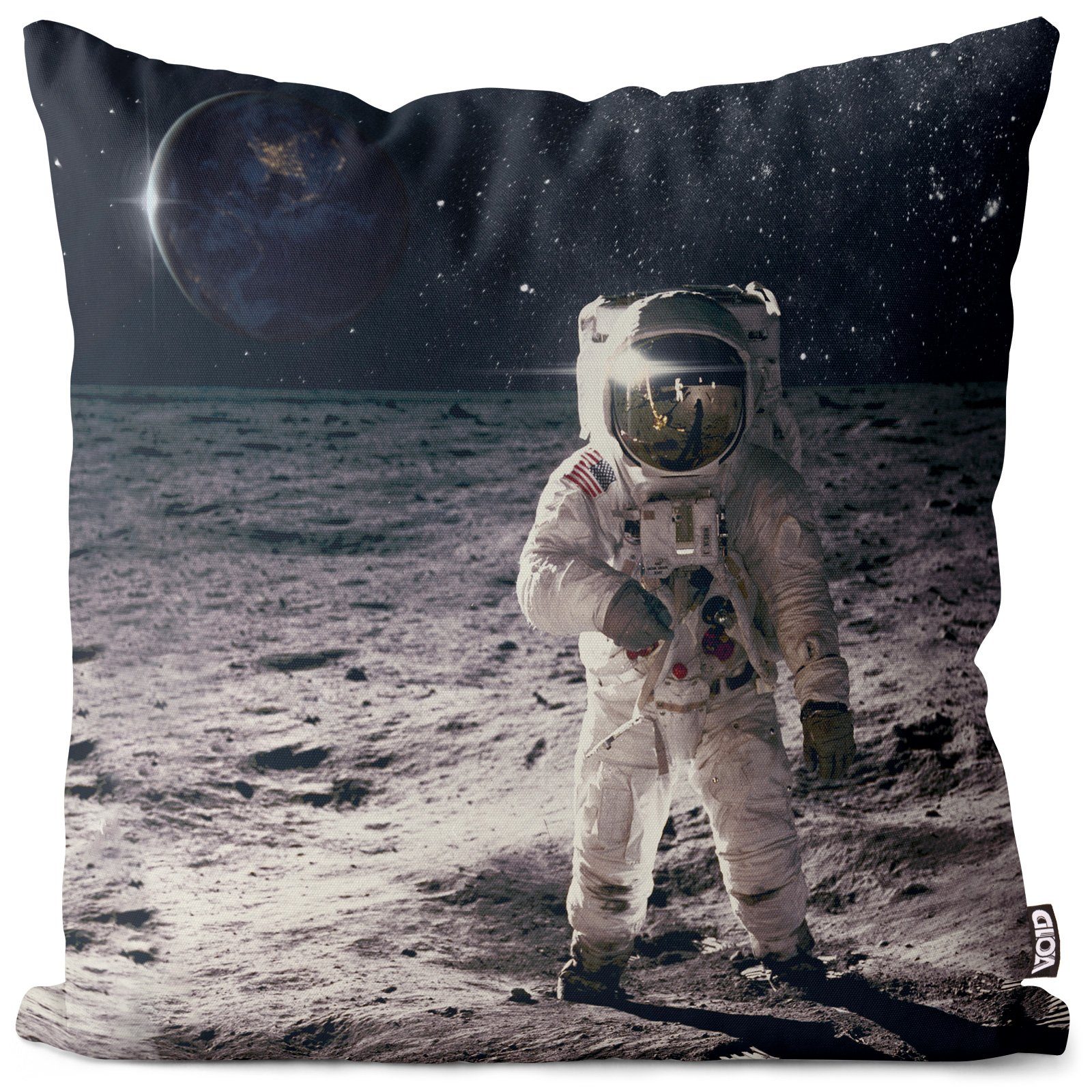 Kissenbezug, VOID Welt Astronaut Sofa-Kissen Interstellar Kosmonaut Weltraum Mond (1 SciFy Kosmos Sterne Alien Weltall Science All Erde Stück), Fiction Raumschiff NASA