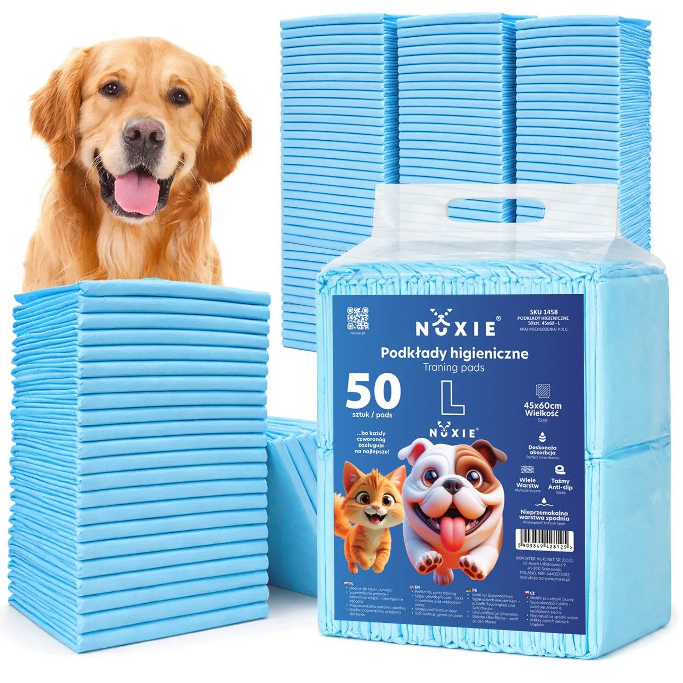 NUXIE Dog Hundetoilette Hundematten Set saugfähig Einweg Welpenunterlagen XL L, Mehrschicht saugfähig wasserdicht Einweg Unterlage Hunde Set