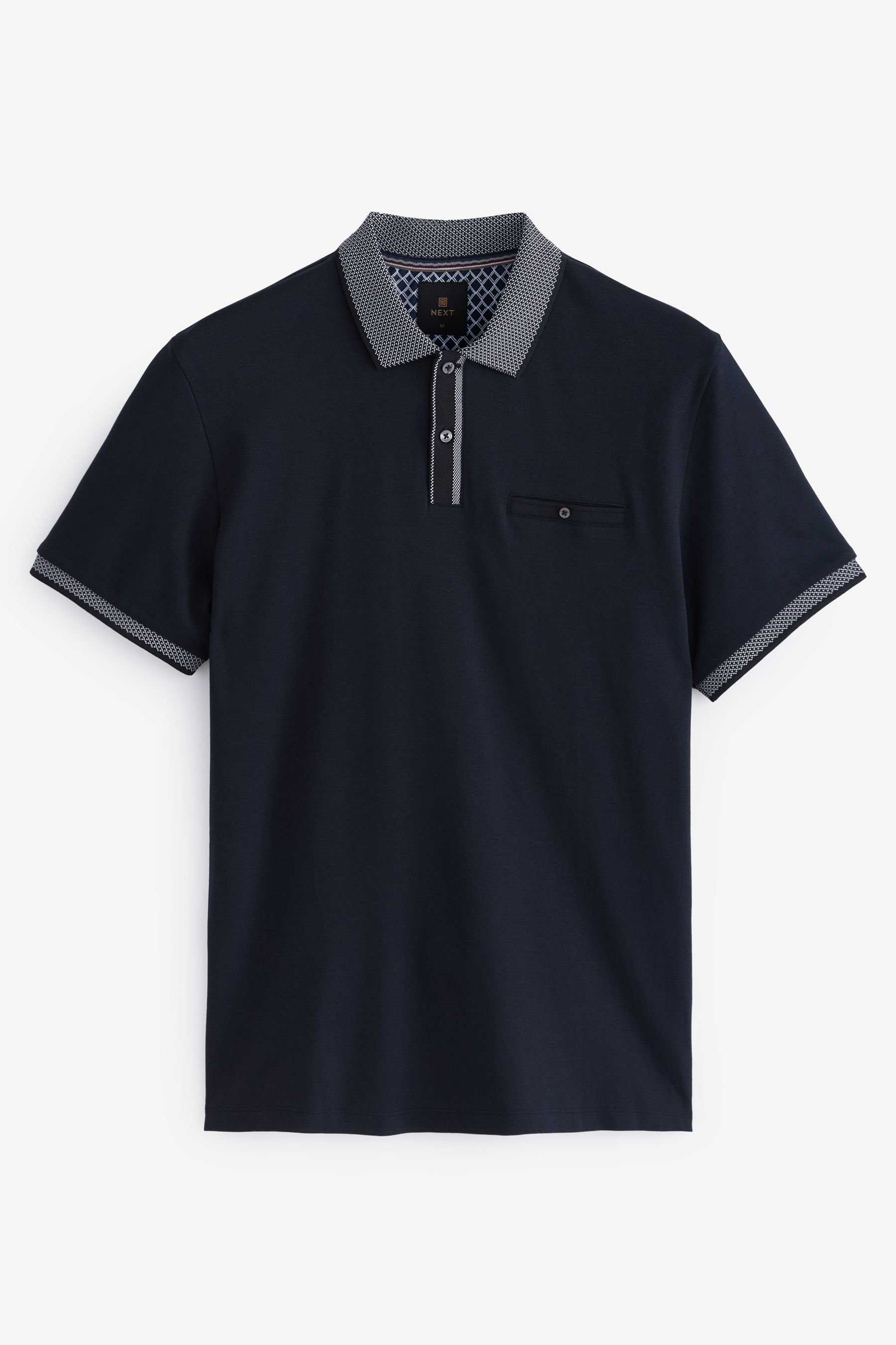 mit Navy (1-tlg) Blue Next Poloshirt Polohemd Kragen elegantem