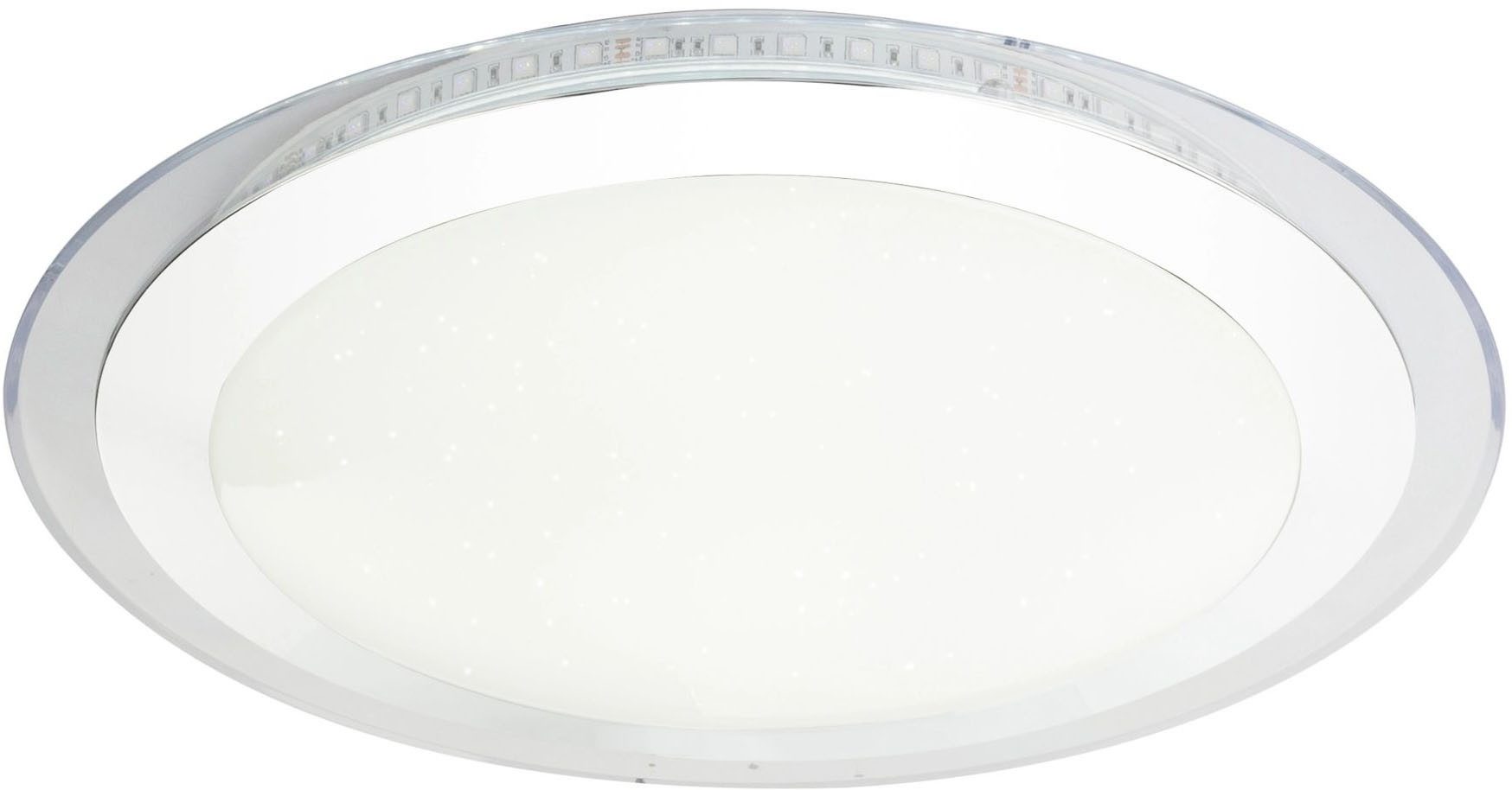 GLOBO LIGHTING LED Deckenleuchte NICOLE II, Dimmfunktion, Farbwechsel, Fernbedienung, Infrarot inkl., Memoryfunktion, Nachtlichtfunktion, RGB, mehrere Helligkeitsstufen, LED fest integriert, warmweiß - kaltweiß, Deckenlampe, Farbwechsel Rot-Grün-Blau, rund, Durchmesser 42,5cm