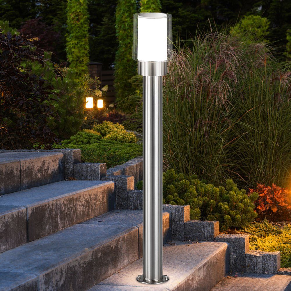 Leuchtmittel silber etc-shop inklusive, Aussenlampe Stehleuchte Pollerleuchte, nicht Aussen Gartenlampen