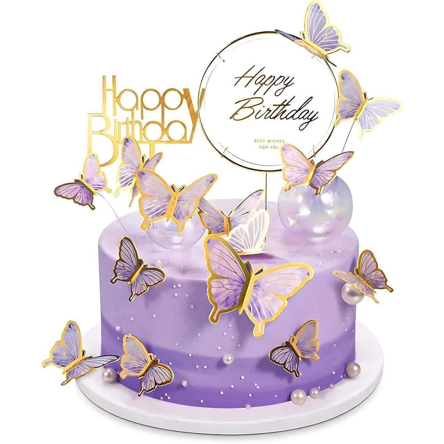 Sticker 22 Stück Tortendeko Geburtstag Schmetterlinge Kuchen Deko Cake Topper