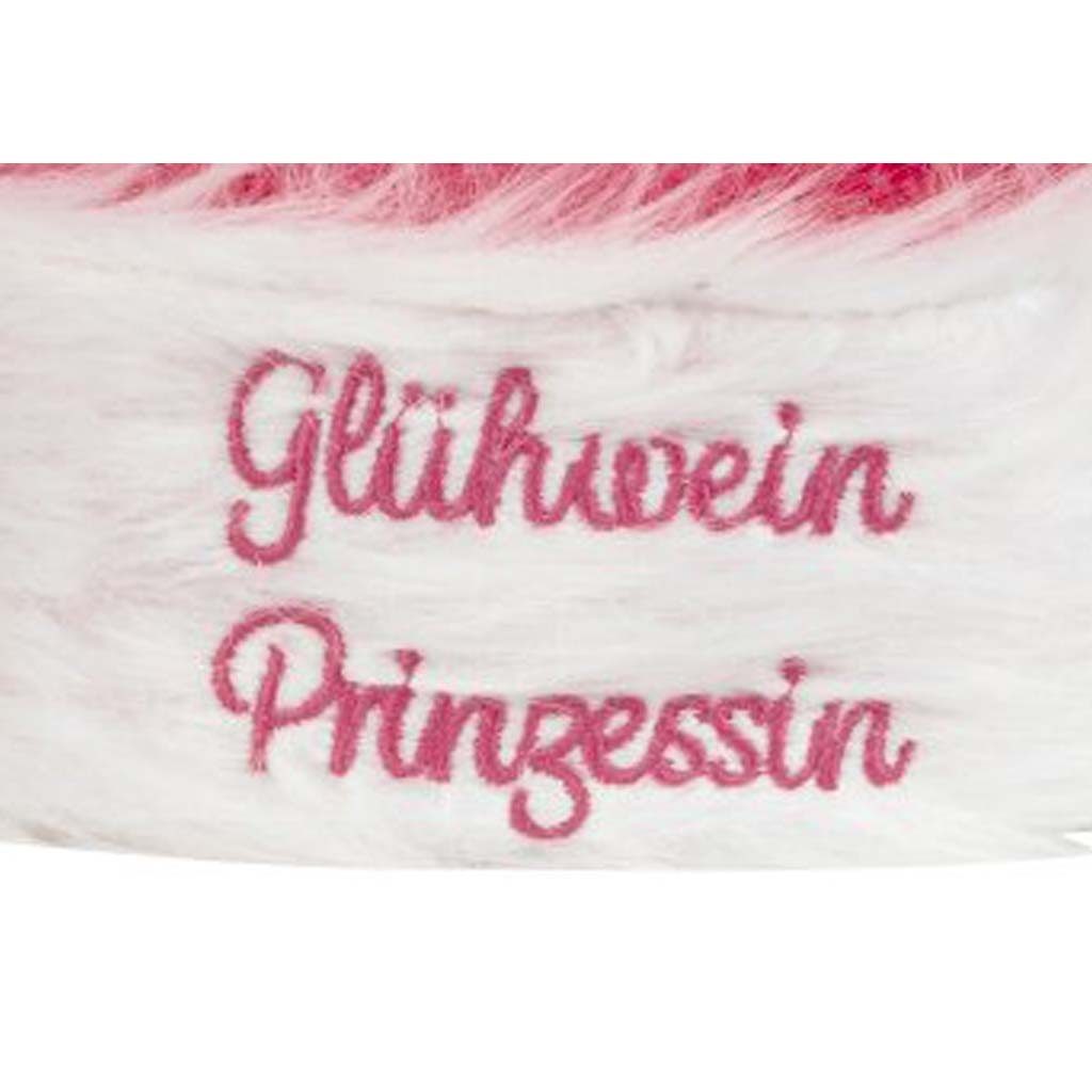 Mel-O-Design Bommelmütze Nikolausmütze "Glühwein Prinzessin" oder "Team Glühwein" (Weihnachts Mütze Weihnachts Kostüm, Pink) mit lustiger Stickerei