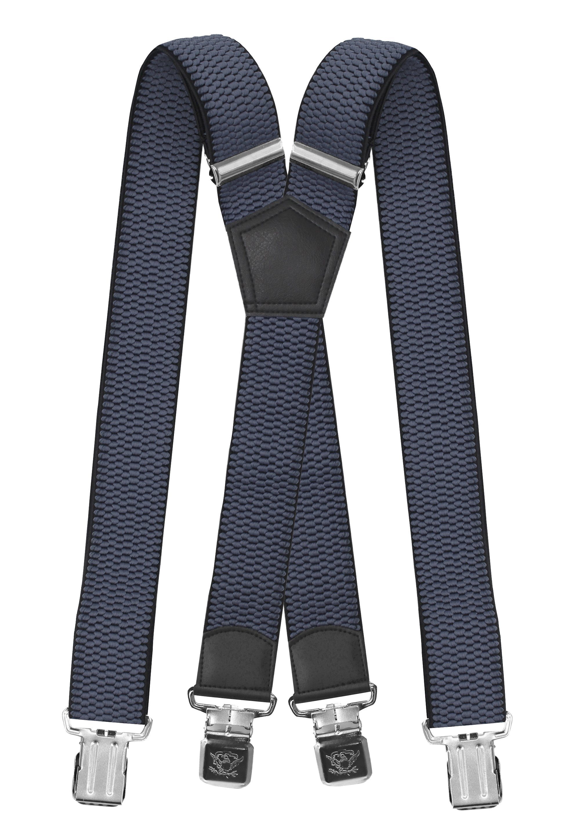 Fabio Farini Hosenträger 4cm Breites X-Design verstellbar mit extra starken Clipverschluss, Hellblau – Bild 2 von 5