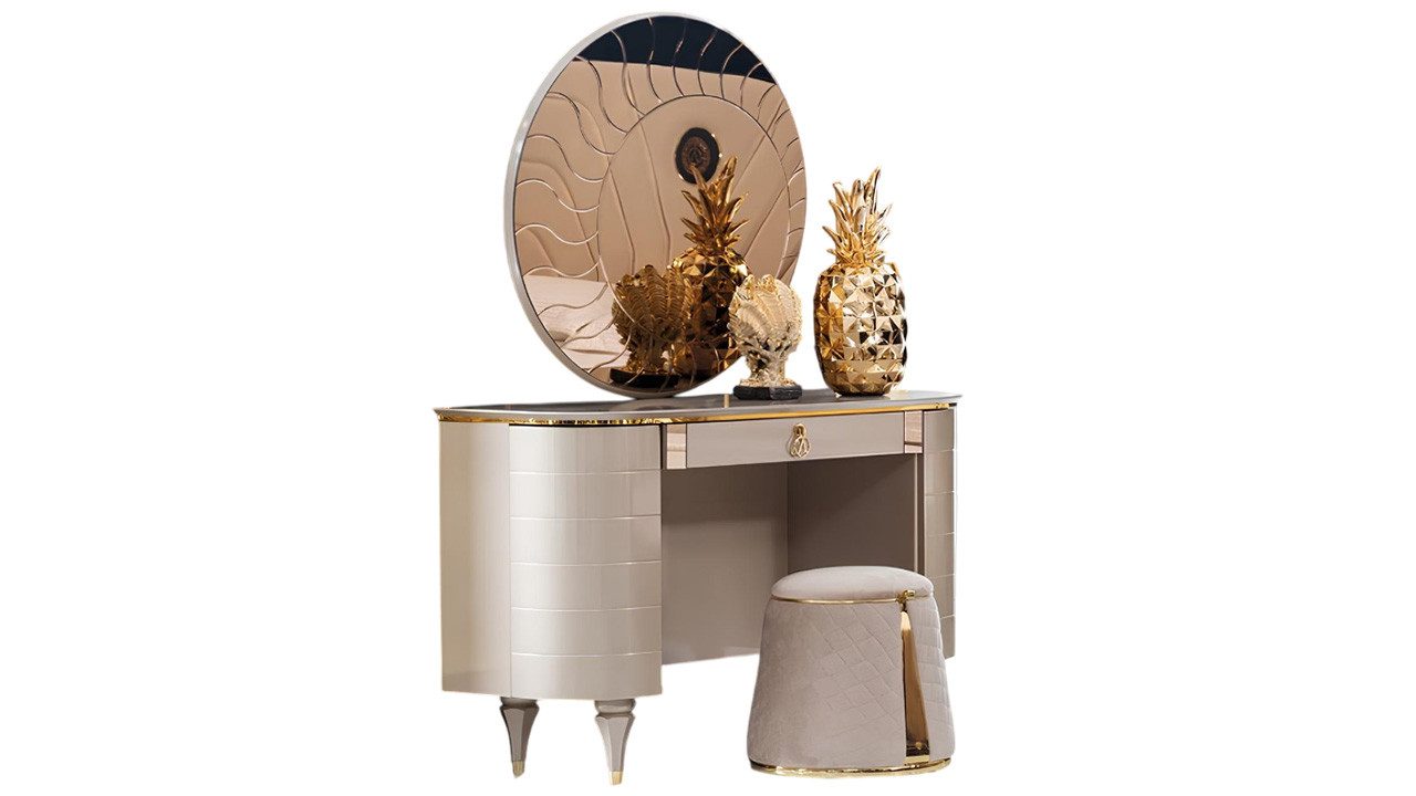 JVmoebel Schminktisch Frisiertisch Kosmetiktisch Kommode Konsolen Tische Konsole Möbel Beige, Made in Europa