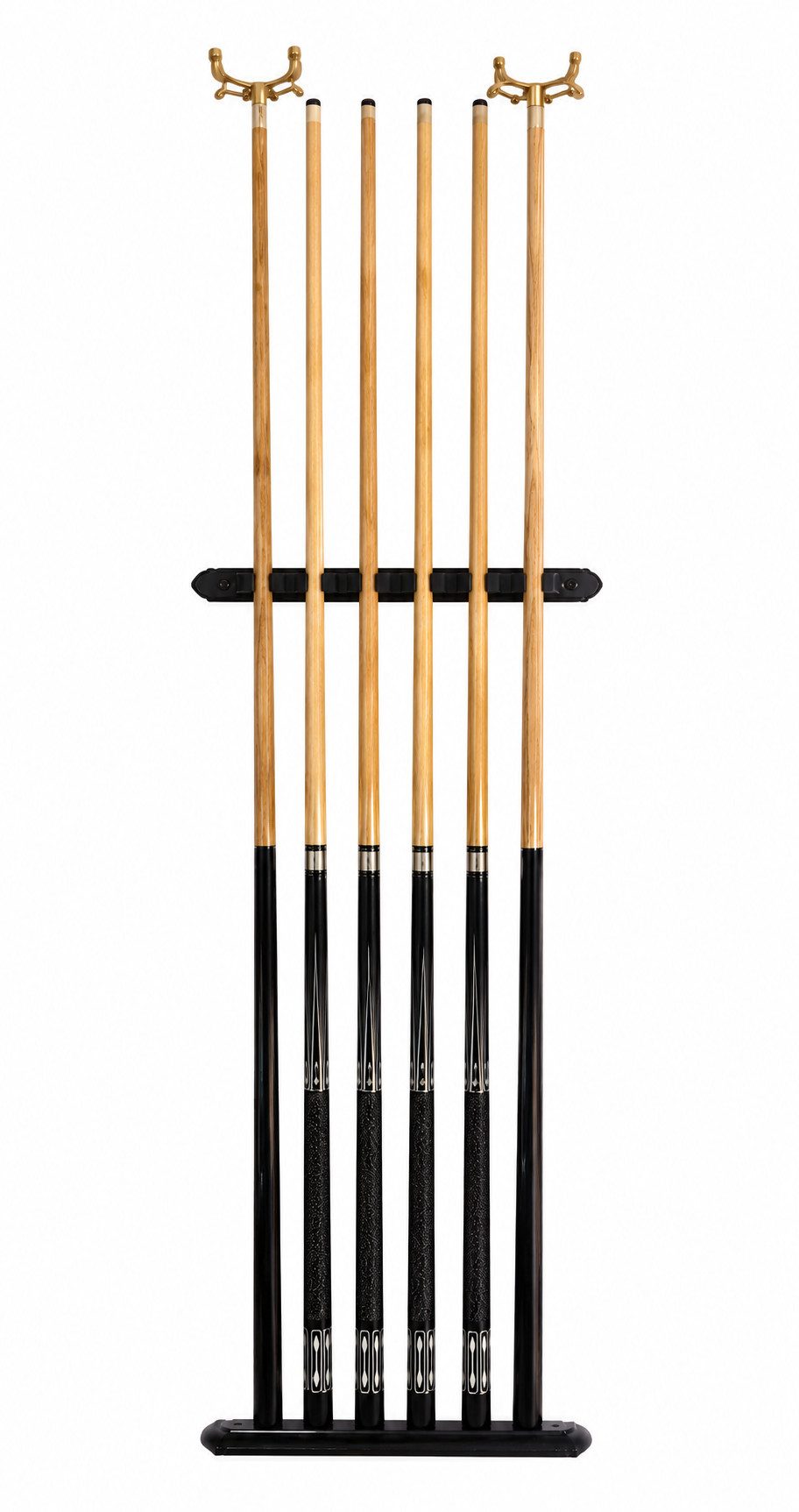 Billardqueue Billard Set - Wandhalterung + 4 Profi Billardqueues + 2 Brückenqueues