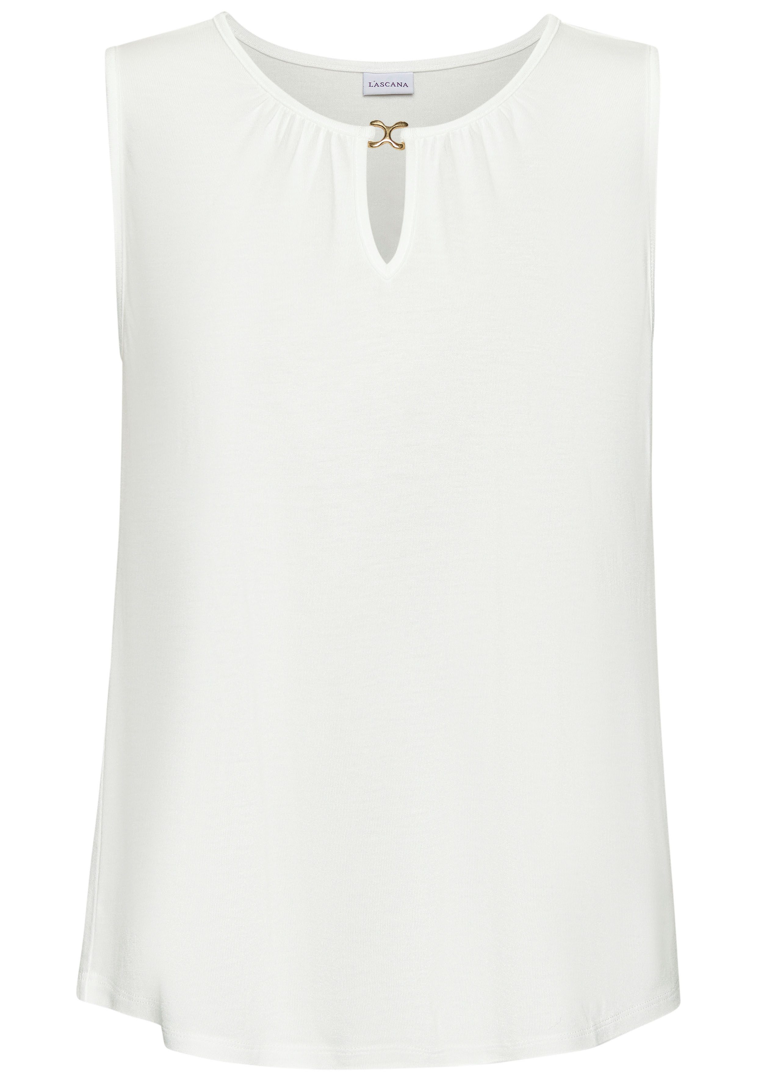 Vivance Tanktop mit goldenem Zieraccessoire, elegantes günstig online kaufen