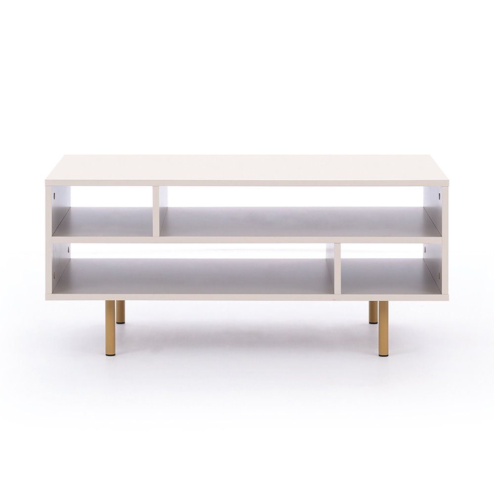 Lomadox Couchtisch NADOR-132, Sofatisch, Kaschmir, goldfarbene Metallfüße günstig online kaufen