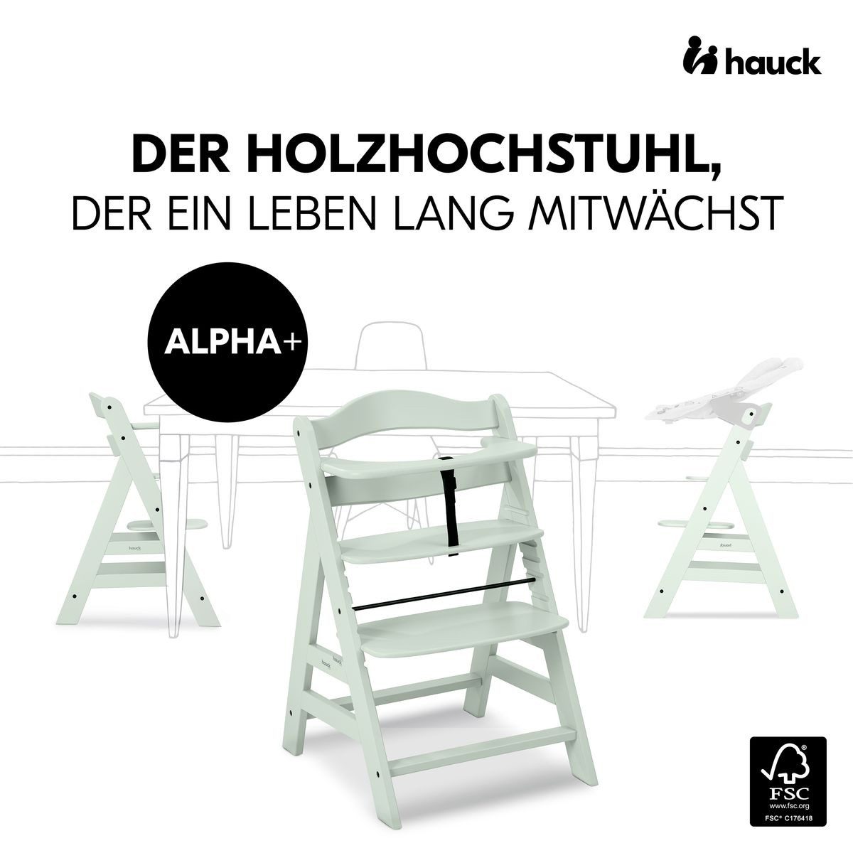 Hauck Hochstuhl Alpha Plus - Mint, günstig online kaufen