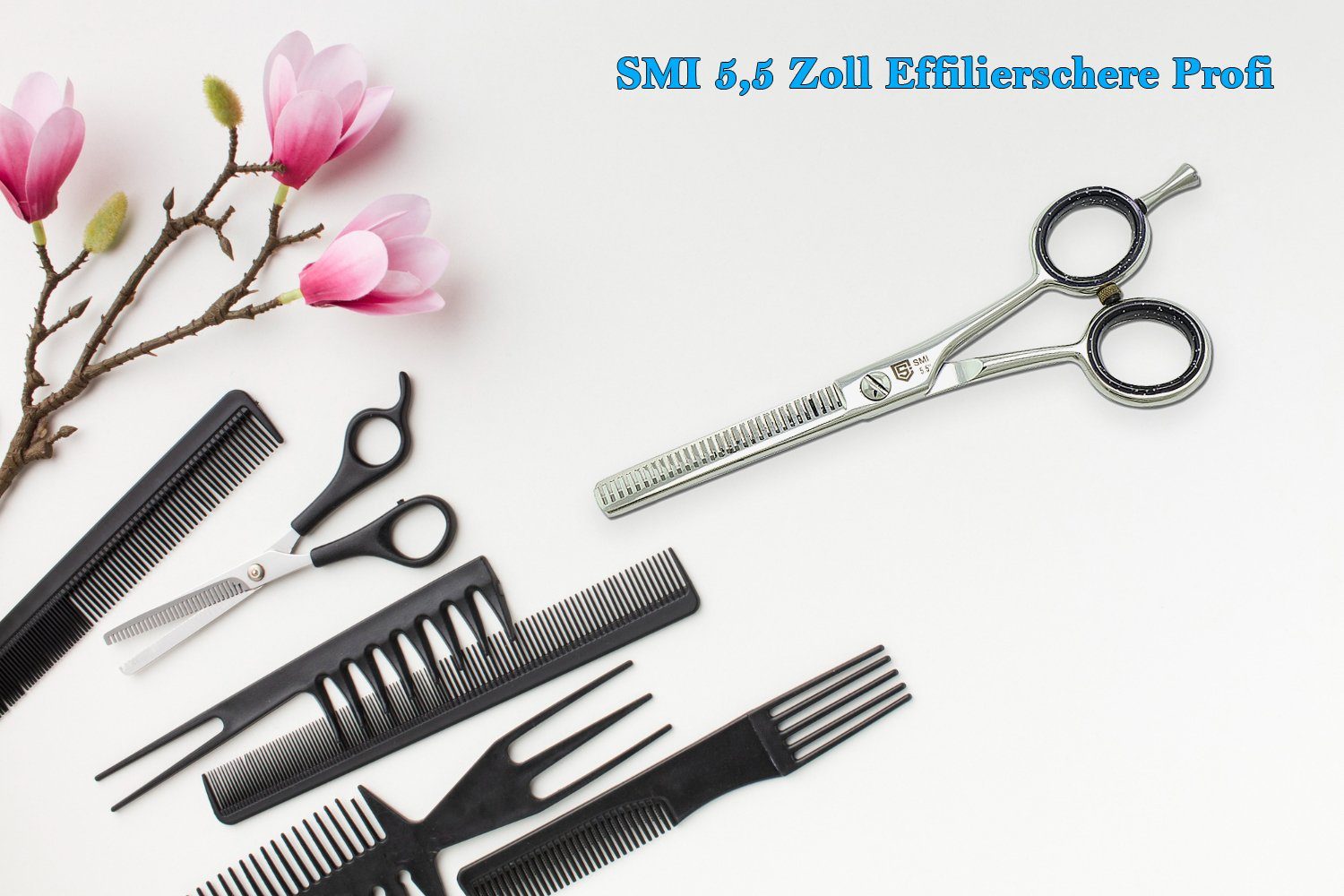 SMI Haarschere 5,5 zoll Effilierschere Ausdünnschere Friseurscheren Haarschere