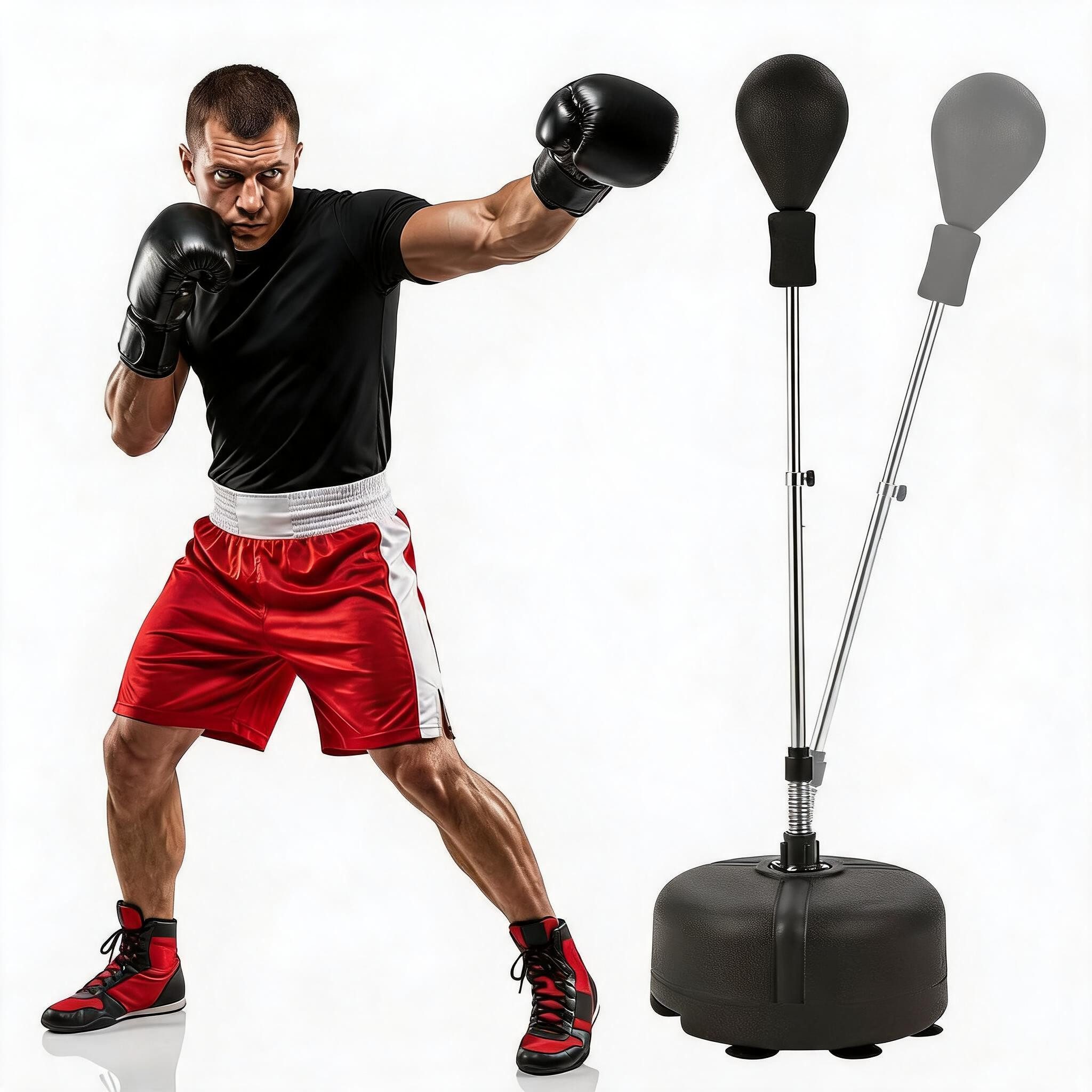 GarveeMore Boxsack Boxball-Set mit PU-Boxball höhenverstellbar