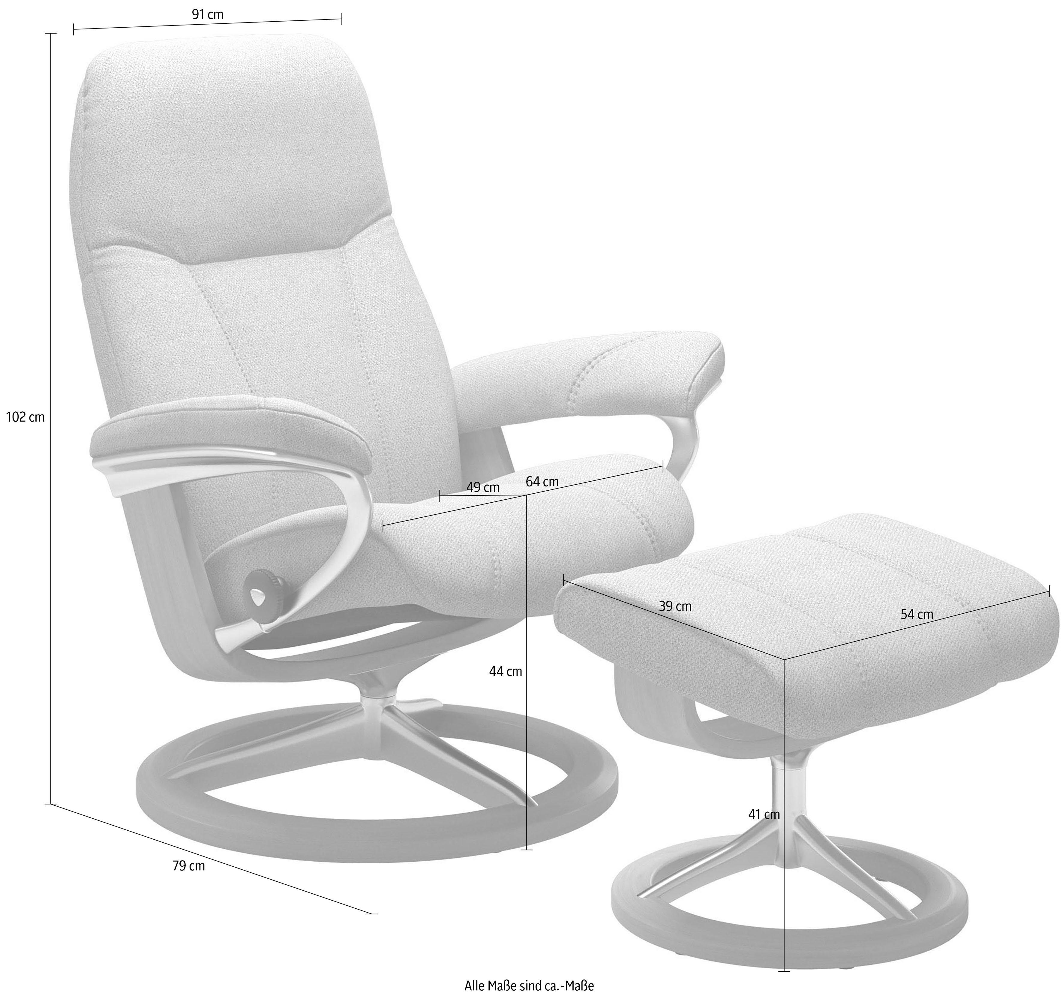 Hocker), mit Consul Base, Gestell mit Relaxsessel Signature mit Relaxsessel L, Braun (Set, Stressless® Hocker, Größe