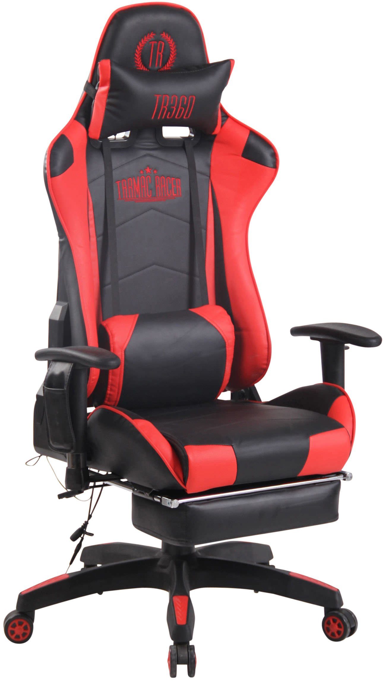 CLP Gaming Chair Turbo XFM Kunstleder, Massagefunktion, Fußablage schwarz/rot