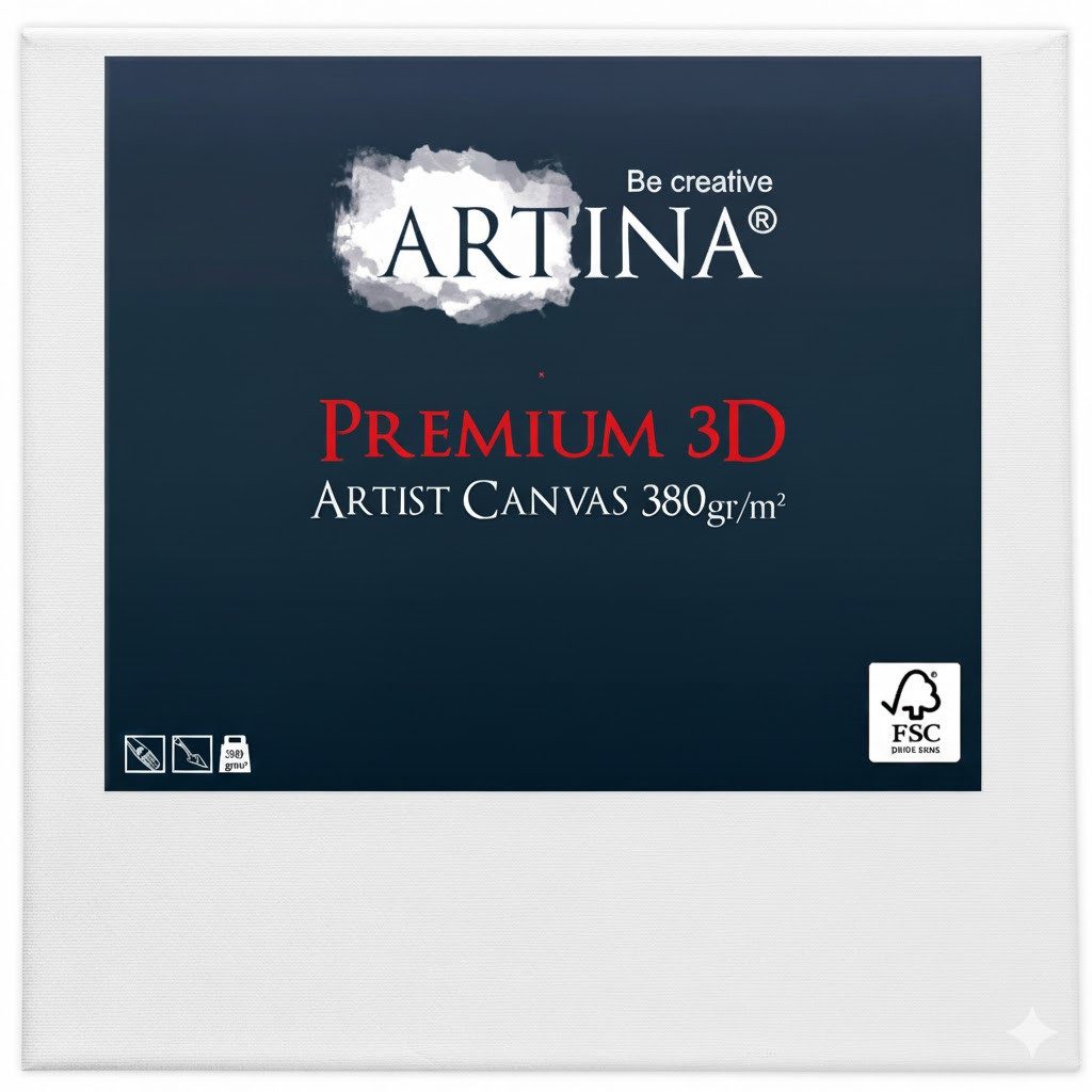 Artina Keilrahmen Keilrahmen Leinwand Premium 3D, 20x20cm, 380 g/m², verzugsfrei,3-fach weiß vorgrundiert,Premium Qualität, 100% Baumwolle