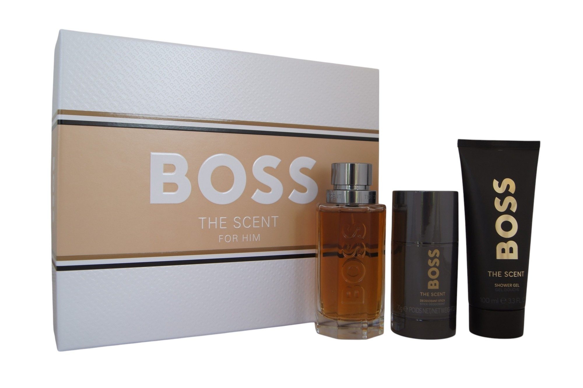 BOSS Duft-Set Boss The Scent For Him Eau de Toilette 100ml + DG 100ml & DS 75ml, 1-tlg.