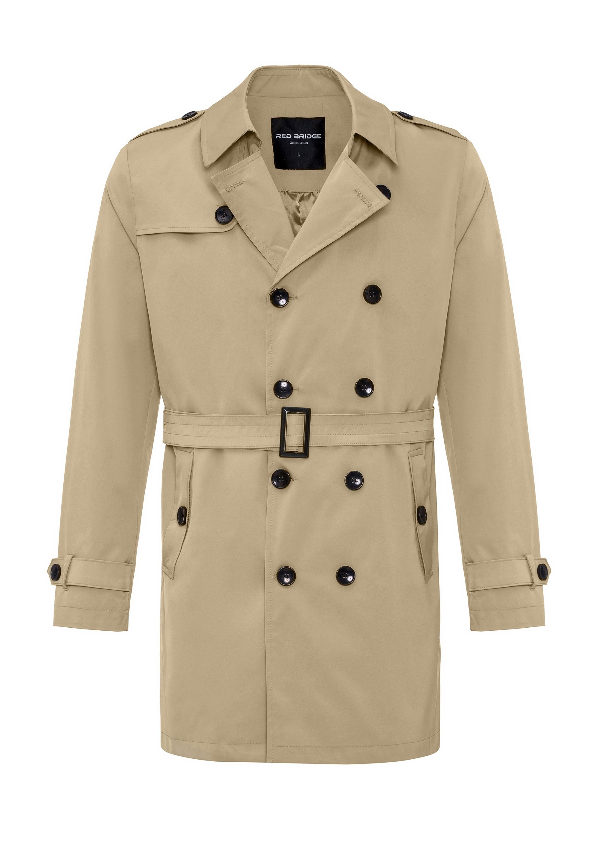 RedBridge Trenchcoat mit Gürtel und doppelreihigem Design Casual