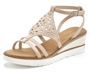 LASCANA Sandalette Sandalette, Sommerschuh mit Keilabsatz gepolsterter Innensohle VEGAN