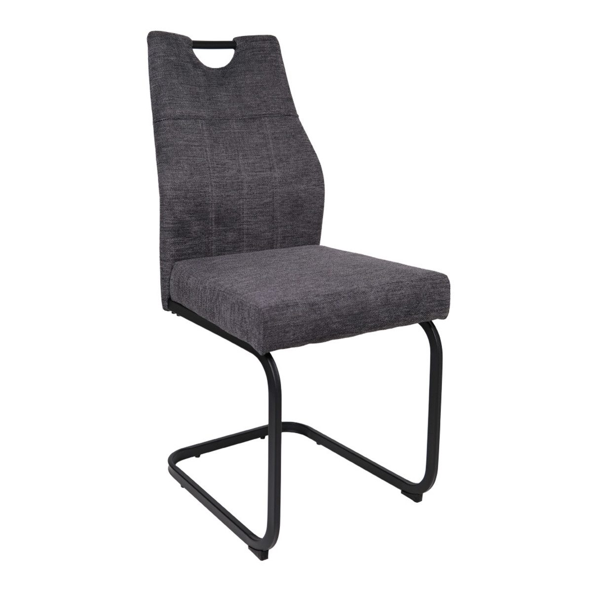 Liadomo Freischwinger La Paz, Textilbezug anthrazit oder hellgrau, Metallgestell schwarz, gepolstert