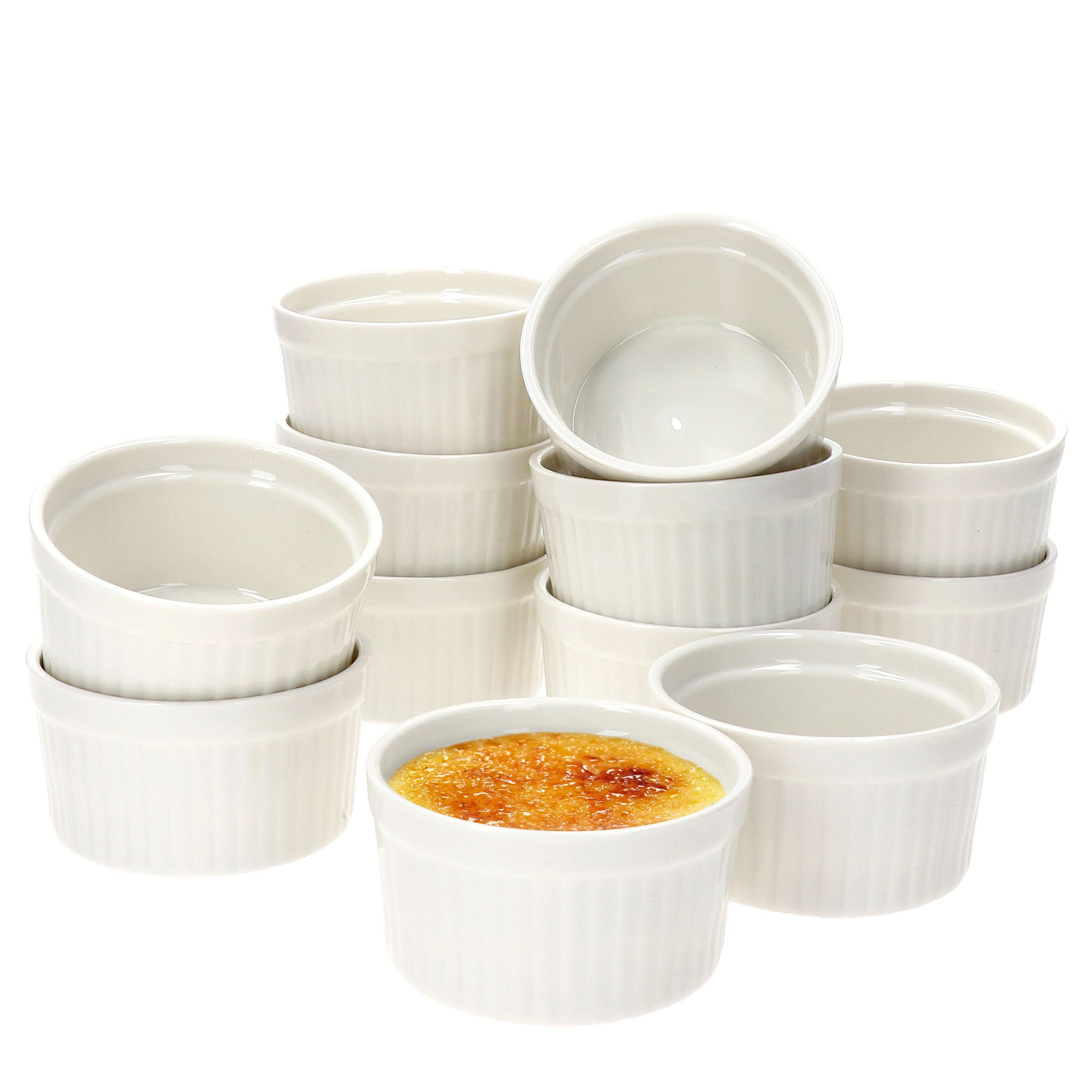 MamboCat Servierschale 12er Set Creme Brulee Schale Bianca 9x5cm weiß - 24302126, Porzellan