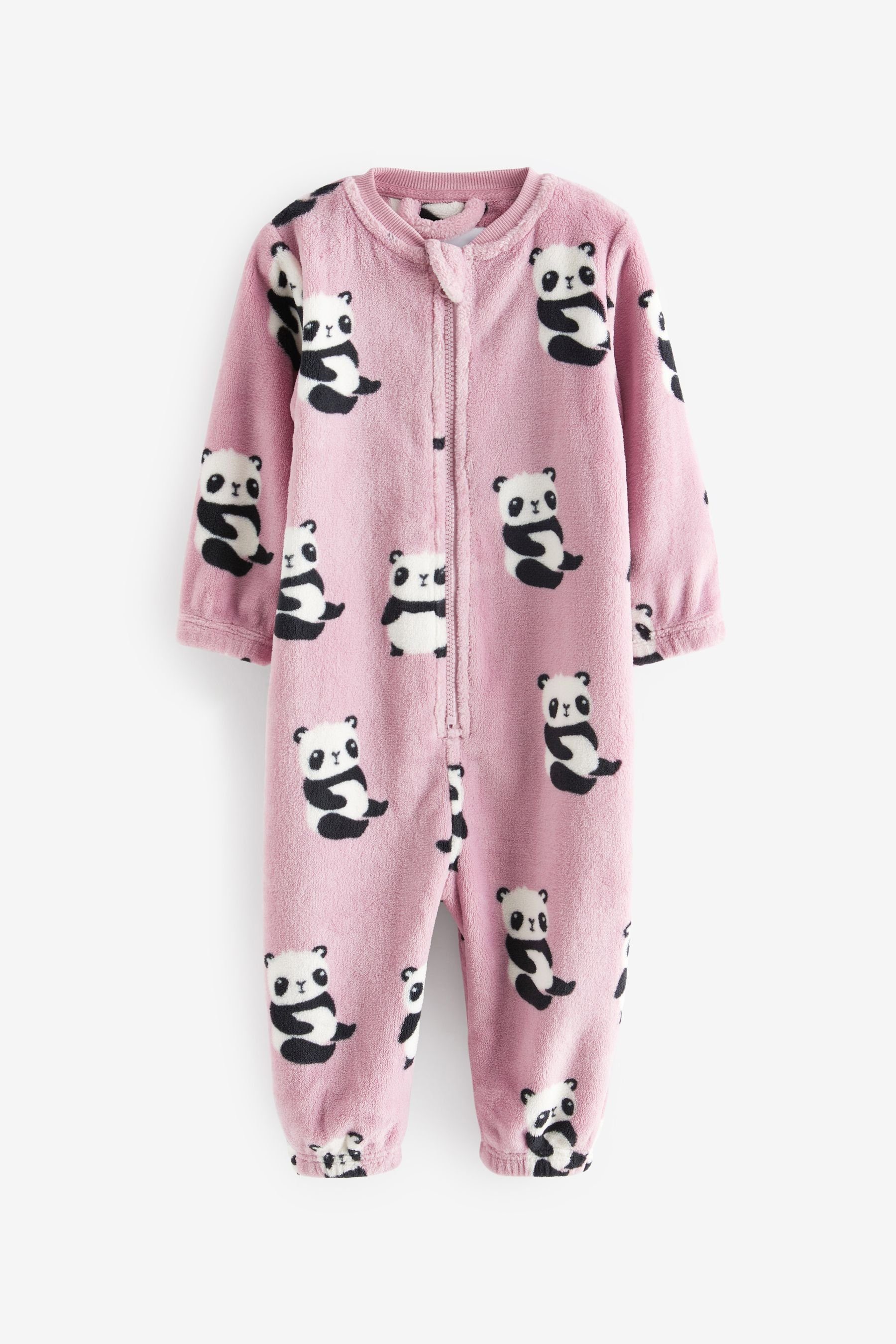 Schlafoverall Next Einteiler Fleece Panda Pink aus (1-tlg)