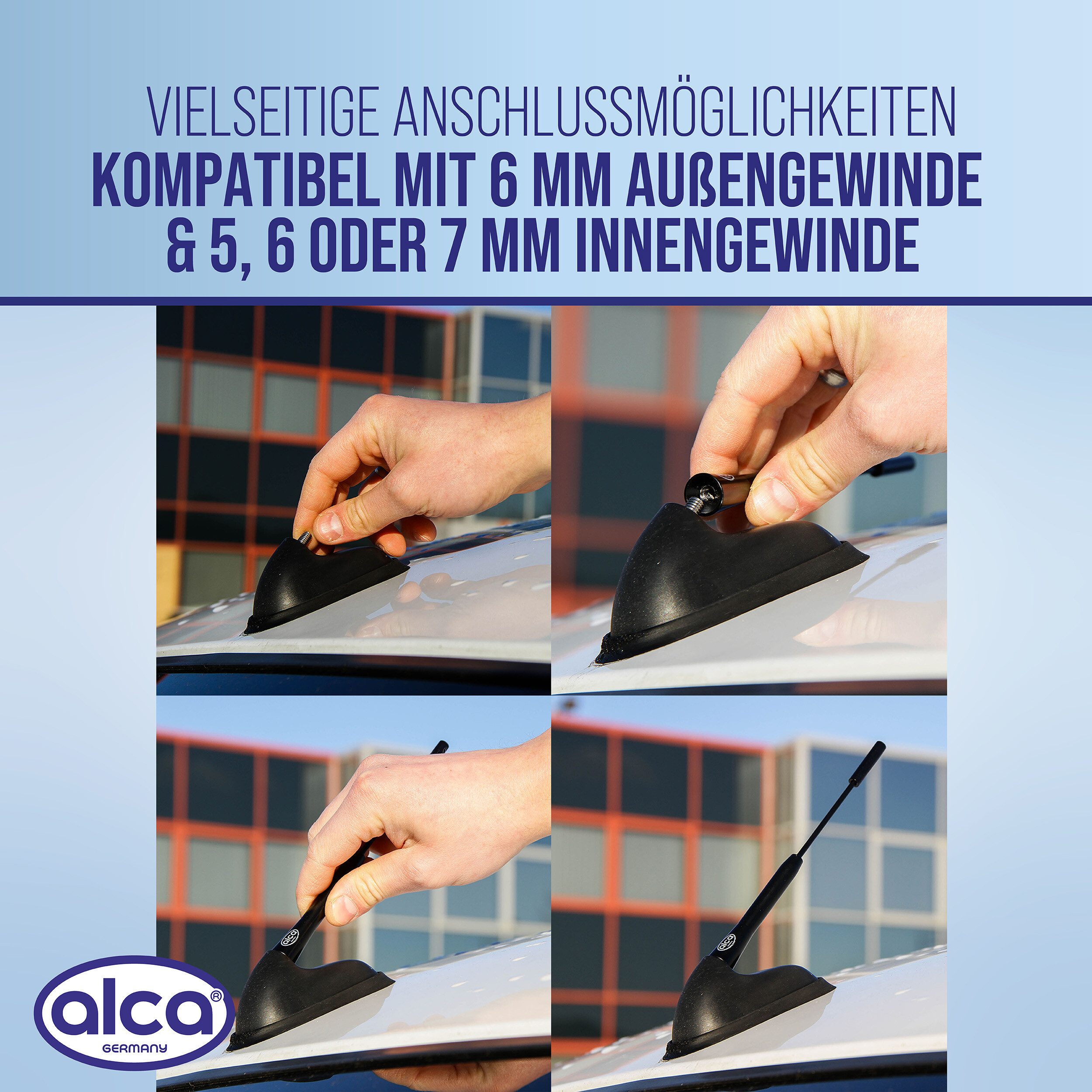 alca Dachantenne AM FM Auto Marder-Stopp 27 cm schwarz M4 M5 M6 Autoradio-Ersatzantennenstab (AM/FM, DAB) – Bild 5 von 5