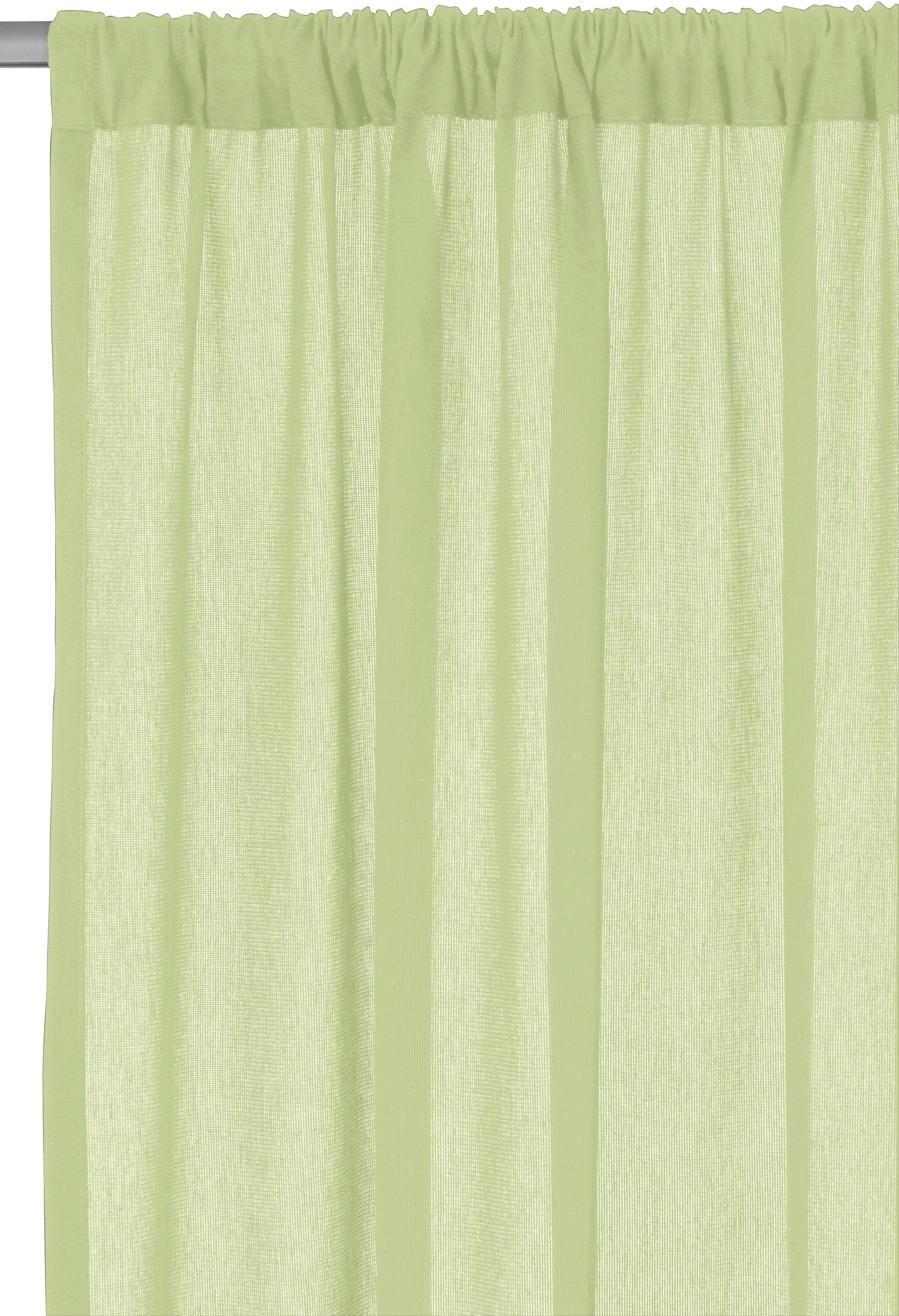 Vorhang Lanea, LeGer Home Leinenoptik, St), grün Größen Schal, halbtransparent, Gercke, 1 Stangendurchzug (1 Lena verschiedene by