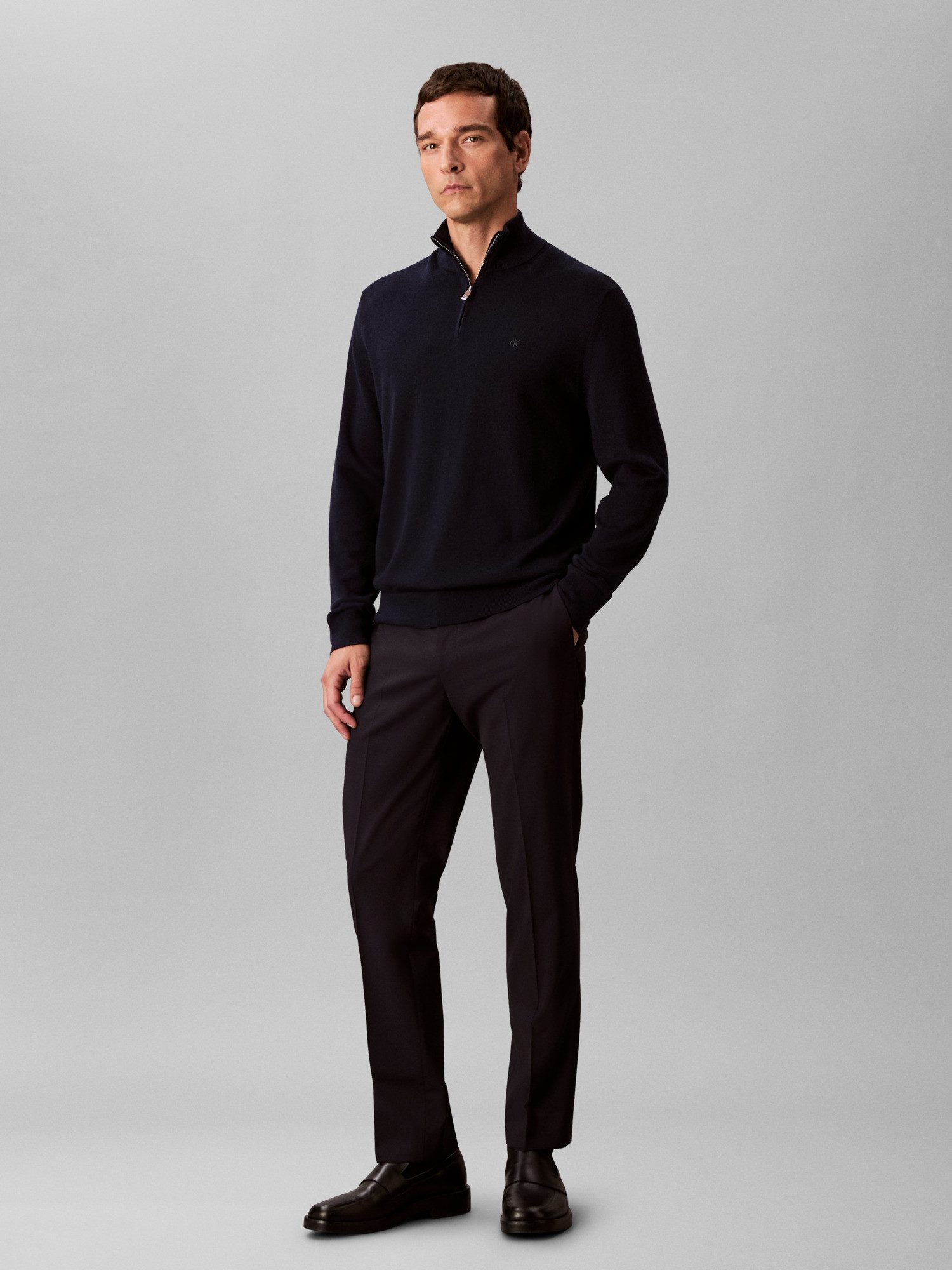 Calvin Klein Jeans Stehkragenpullover LS 100% MERINO QZ 14GG Mit Rundhalsausschnitt, regular fit – Bild 5 von 5