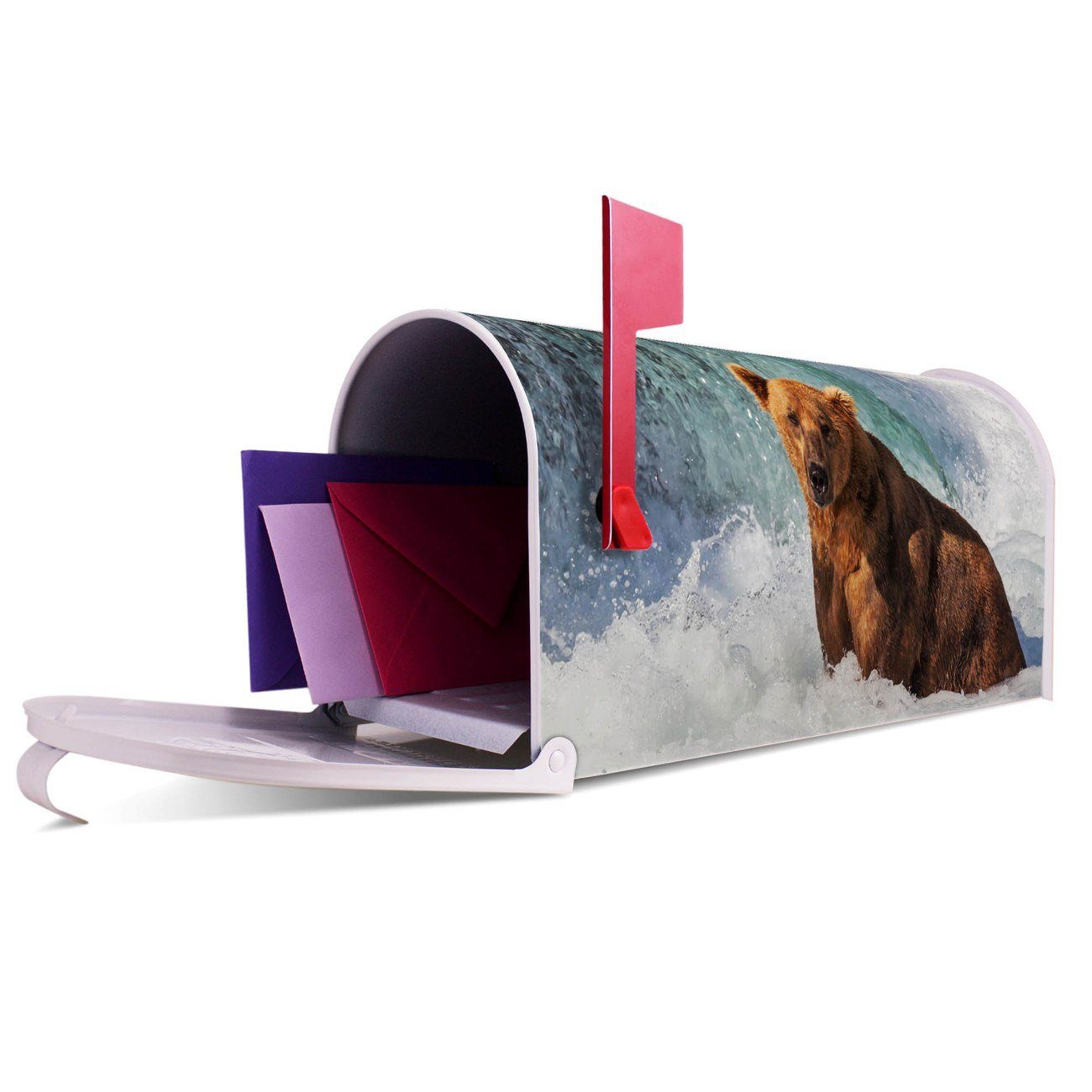 x 51 banjado USA), original aus Mailbox Amerikanischer Wasser Mississippi 17 weiß Briefkasten, Briefkasten x 22 Im cm (Amerikanischer Bär