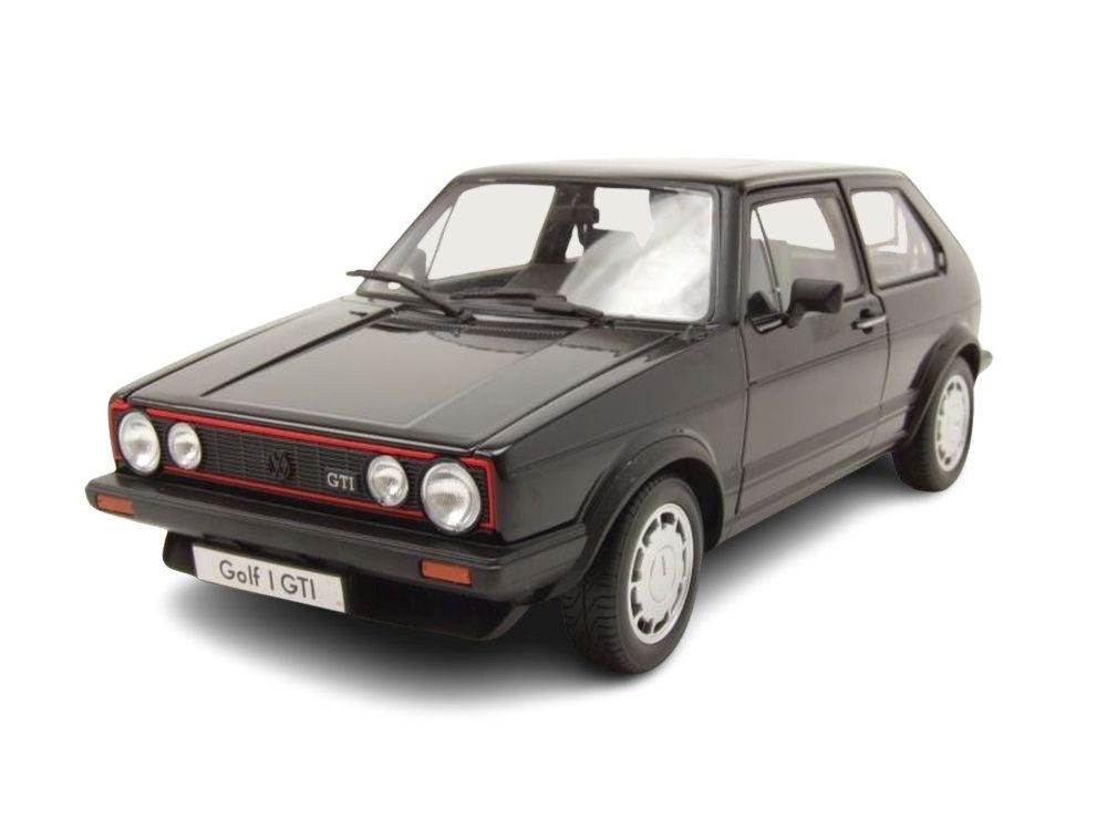 Welly Modellauto VW Golf 1 GTI Pirelli 1982 schwarz, Maßstab 1:18