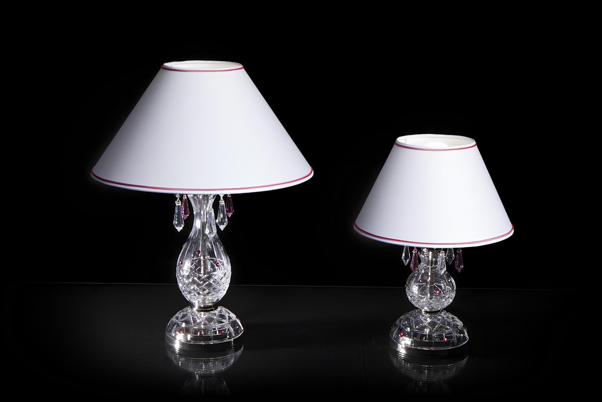 JVmoebel Schreibtischlampe Kristall-Tischleuchte in Weiß im Bohemian-Stil, Ersatzlampe, Warmweiß, Made in Europa