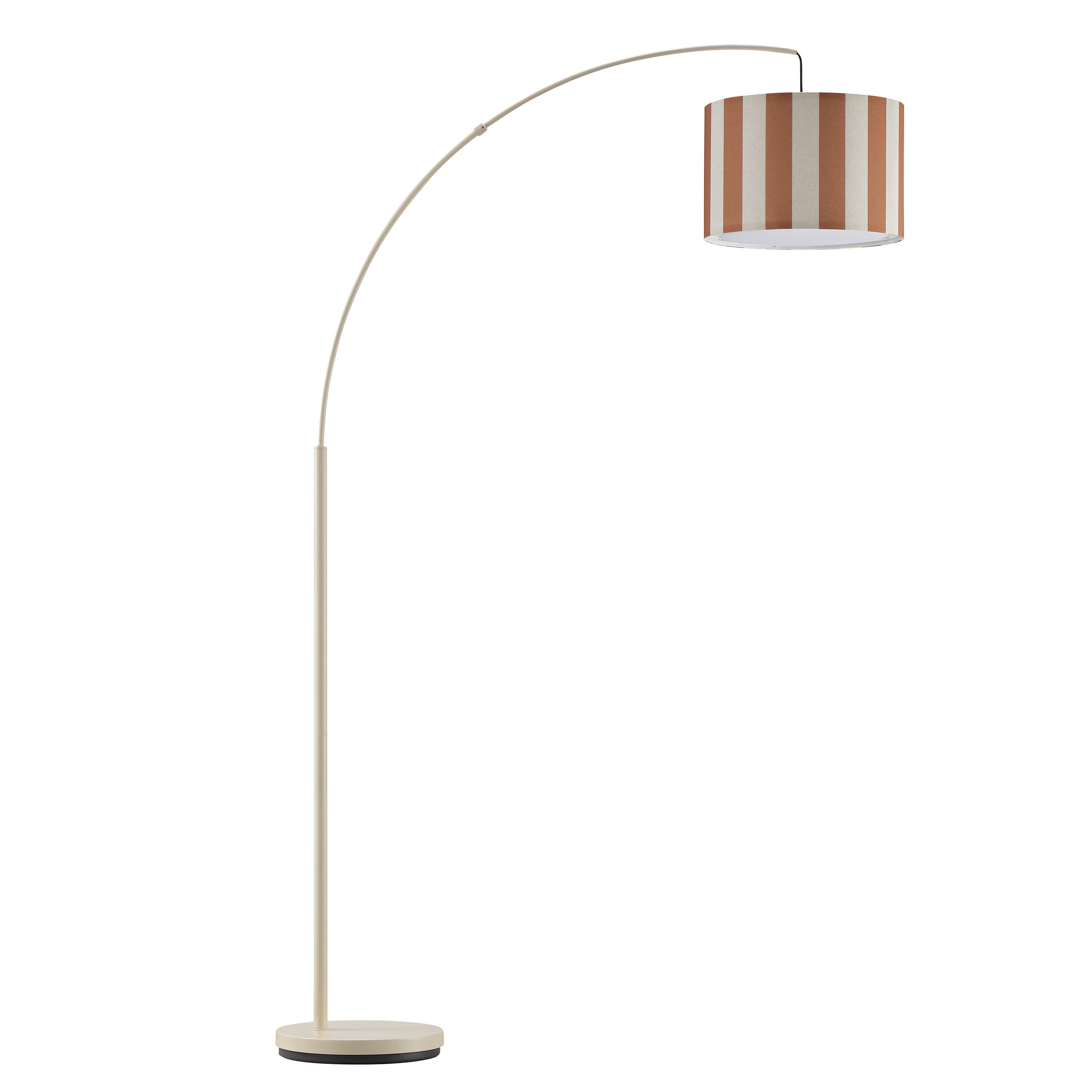 OTTO home Stehlampe Stellan, Ein-/Ausschalter, ohne Leuchtmittel, Bogenlampe Textilschirm Stoff Ø 36cm, E27, Fußschalter, Bogenleuchte