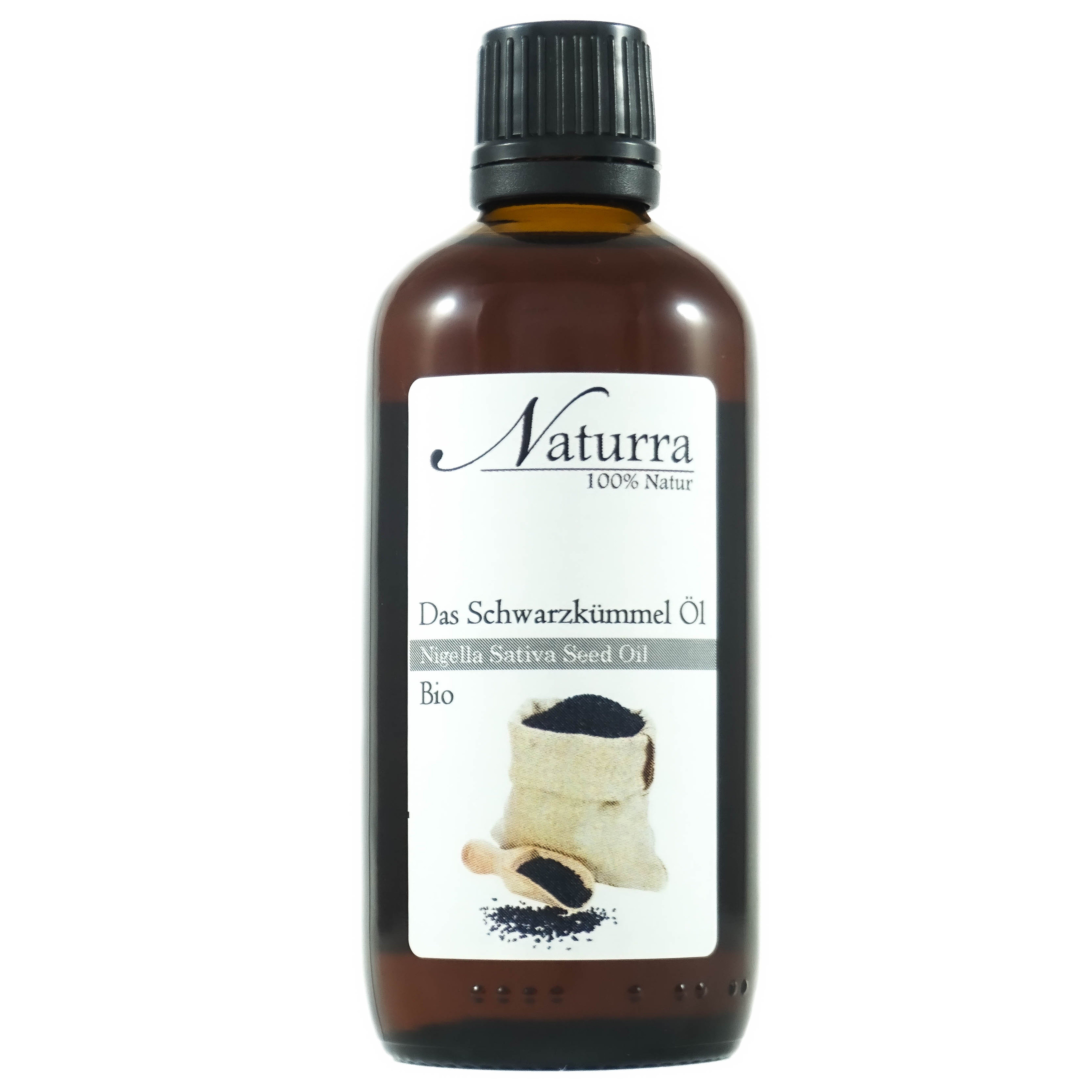 Naturra Körperöl Schwarzkümmelöl Bio kaltgepresst unraffiniert Premiumqualität Glas, Moderne deutsche Produktion, native Rohware in Lebensmittelqualität