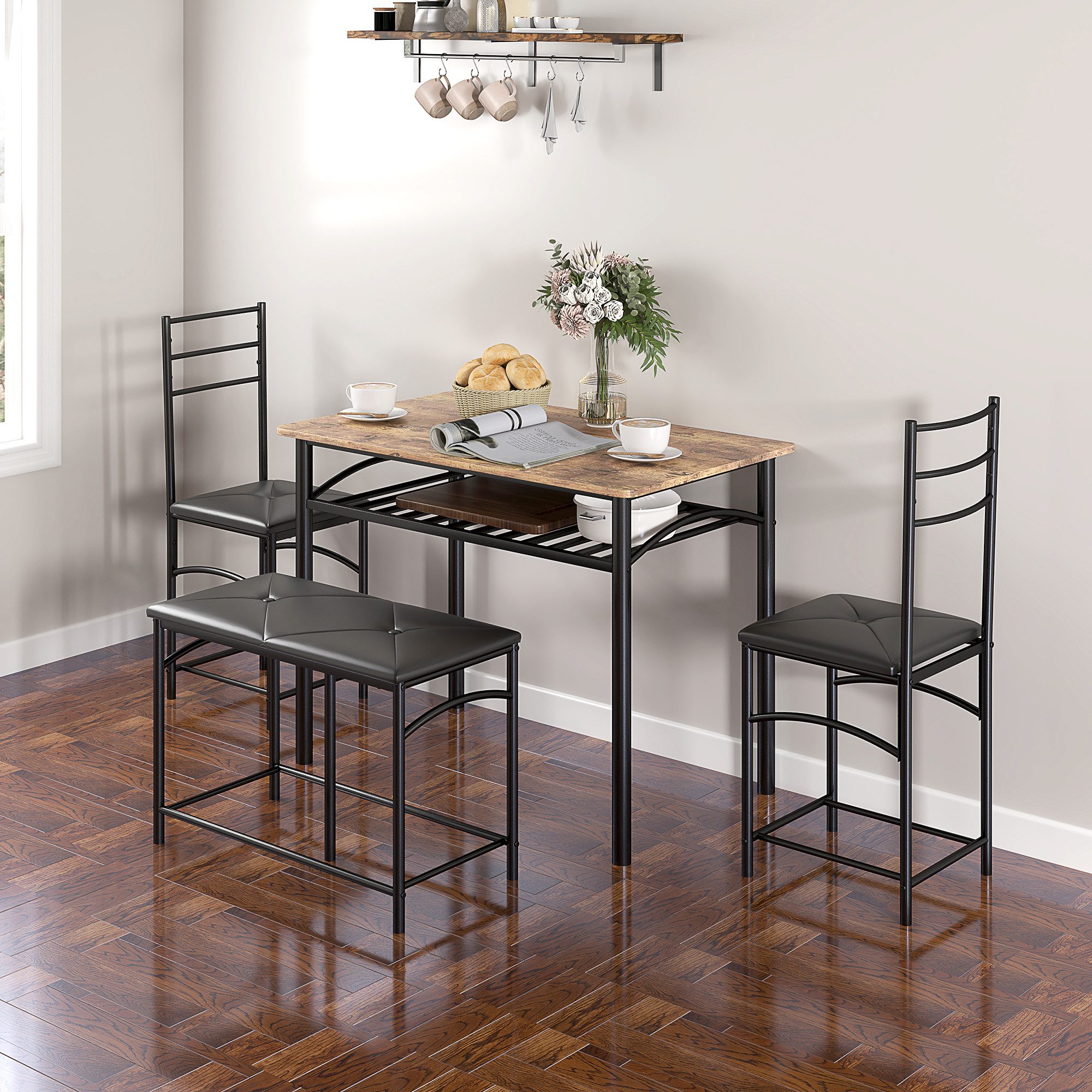 HOMCOM Essgruppe Platzsparendes Set aus Tisch, günstig online kaufen