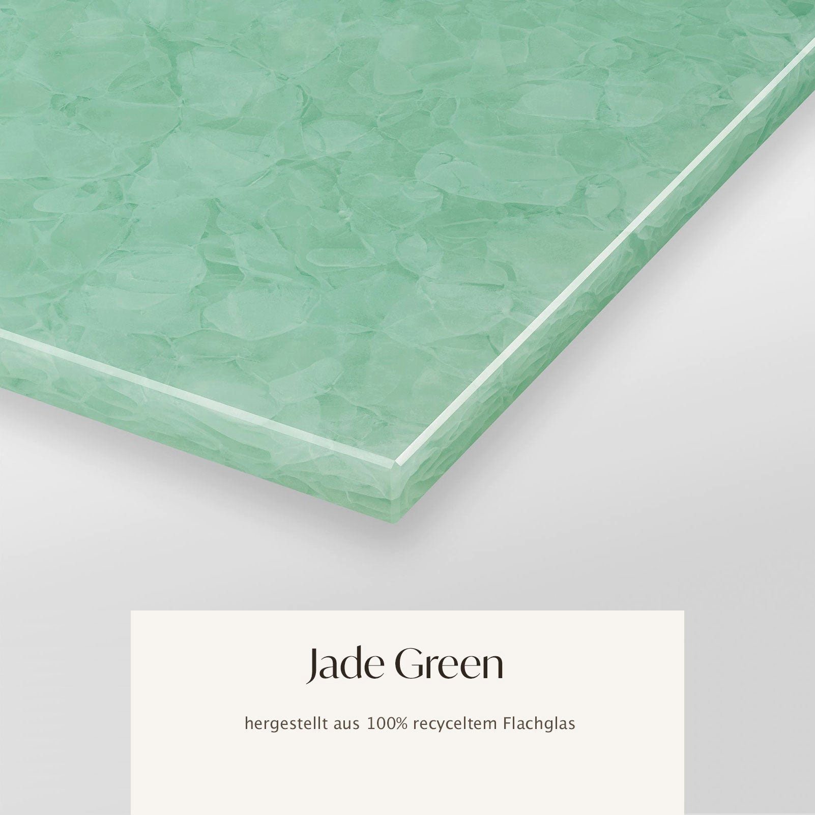 mit GLASKERAMIK, MAGNA Käseplatte Glaskeramik, Jade GRONINGEN Atelier eckig, Dekotablett 30x20x2cm Green
