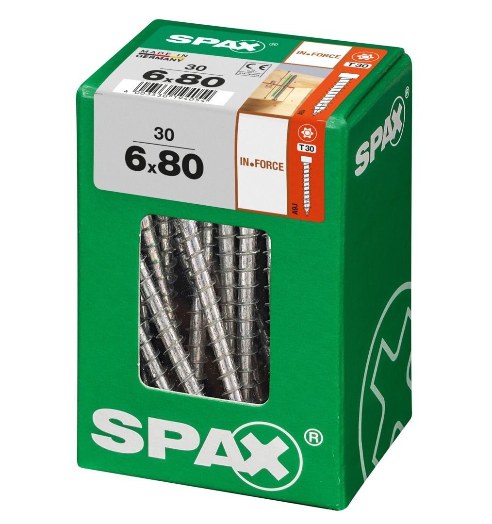 SPAX Holzbauschraube Spax TX Stk. mm Holzbauschrauben x 30 - 30 6.0 80