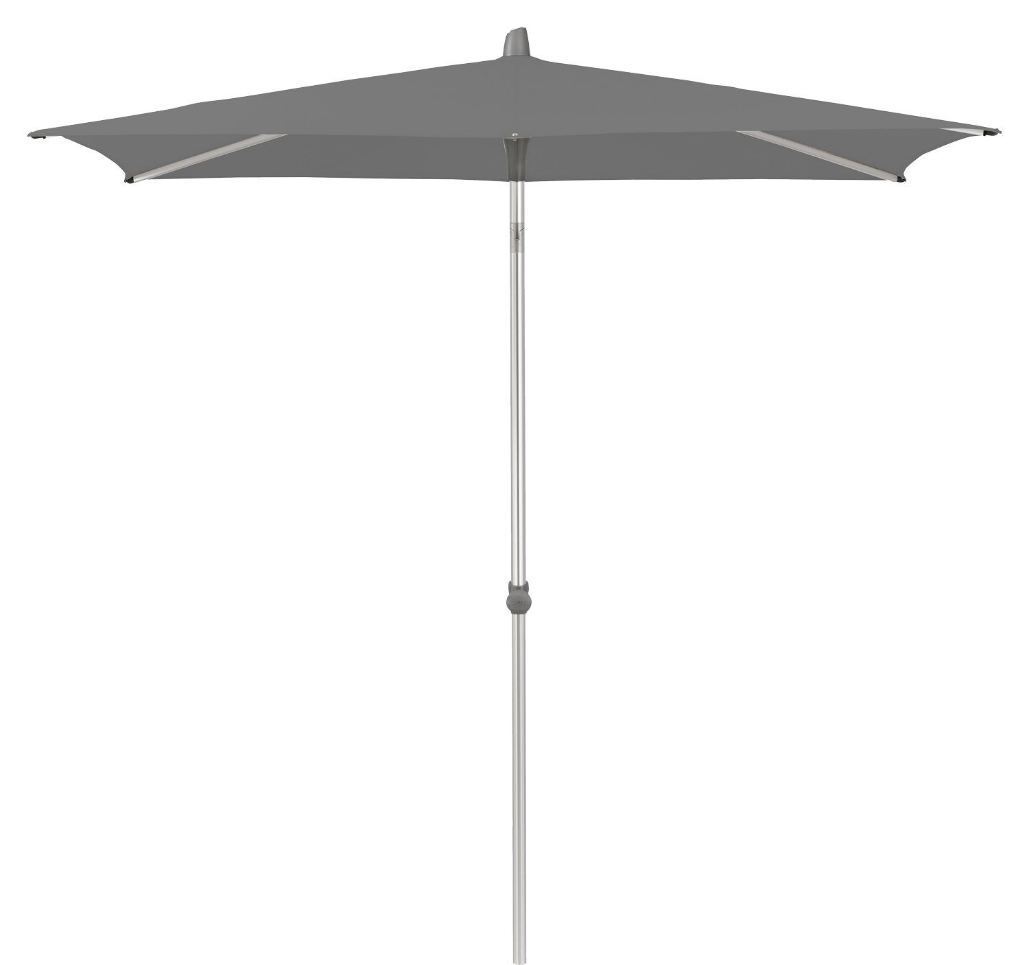 Glatz Sonnenschirm ALU-SMART, Grau, H 250 cm, Aluminium, Drehbar, LxB: 200,00x250,00 cm, Höhenverstellbar, Polyesterschirm