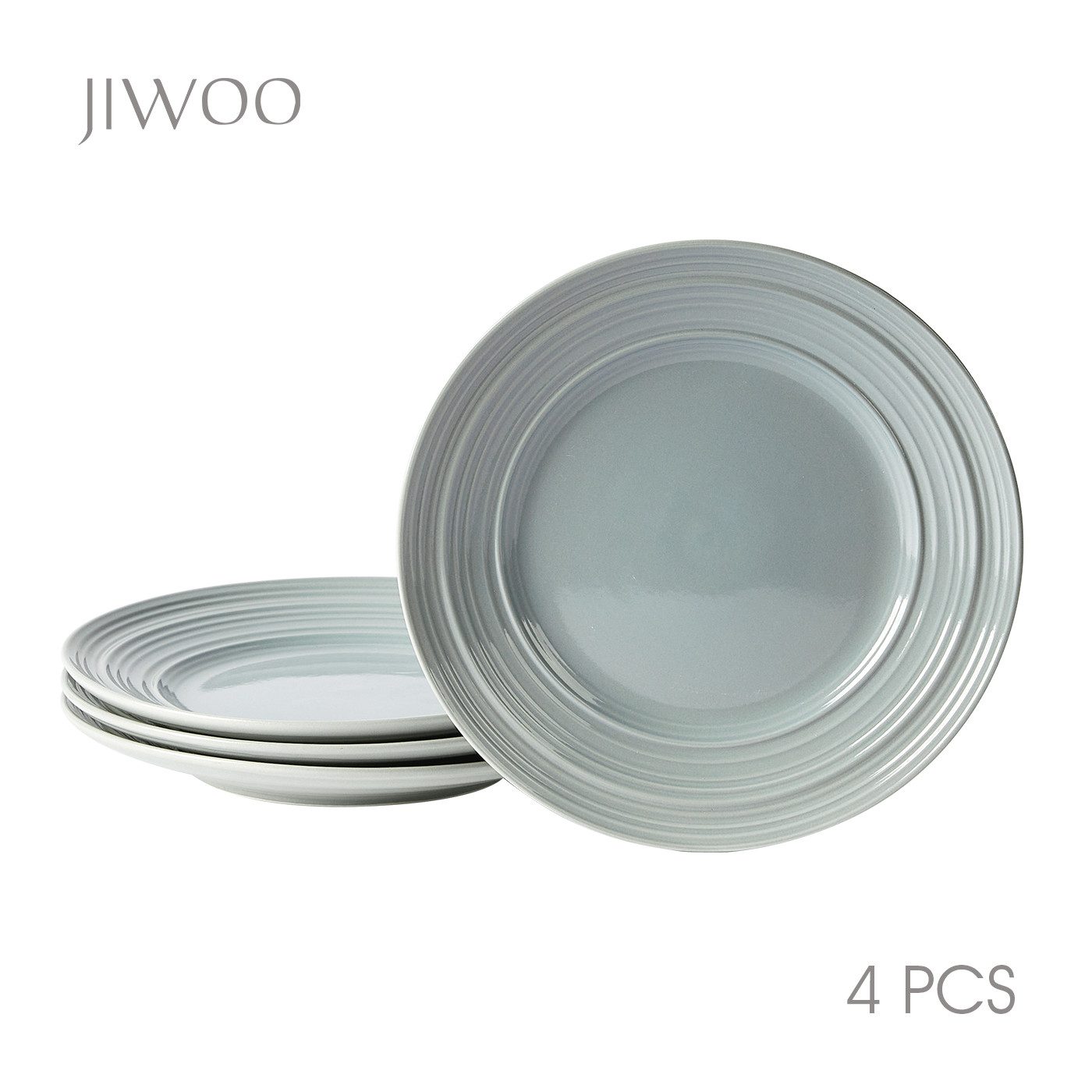 JIWOO Тарелки 4er,Ø21,5cm,Frühstücksteller,Salatteller,Pastateller,Vorspeisenteller, (4 St), Keramik,Mikrowellen-und spülmaschinenfest,Stapelbares,Ø21,5cm