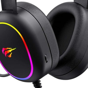 Havit Gaming Kopfhörer Headphones RGB USB+3.5mm mit Mikrofon Schwarz Gaming-Headset