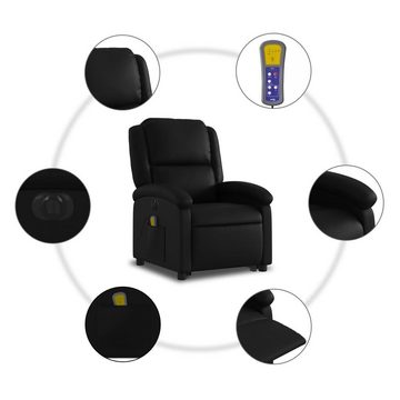 vidaXL Massagesessel Massagesessel mit Aufstehhilfe Elektrisch Schwarz Kunstleder
