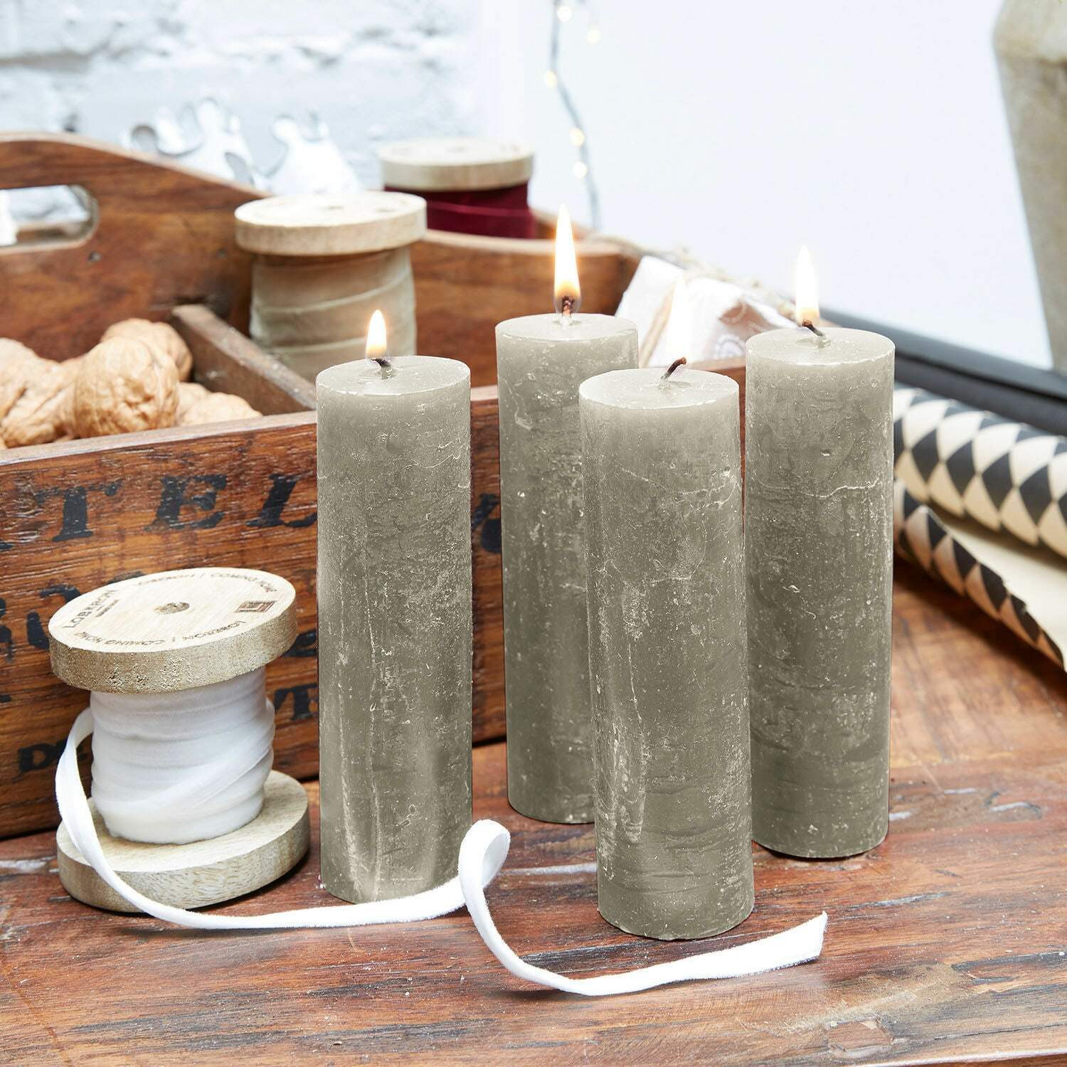 Mirabeau Stumpenkerze Kerze 4er Set Muriel günstig online kaufen