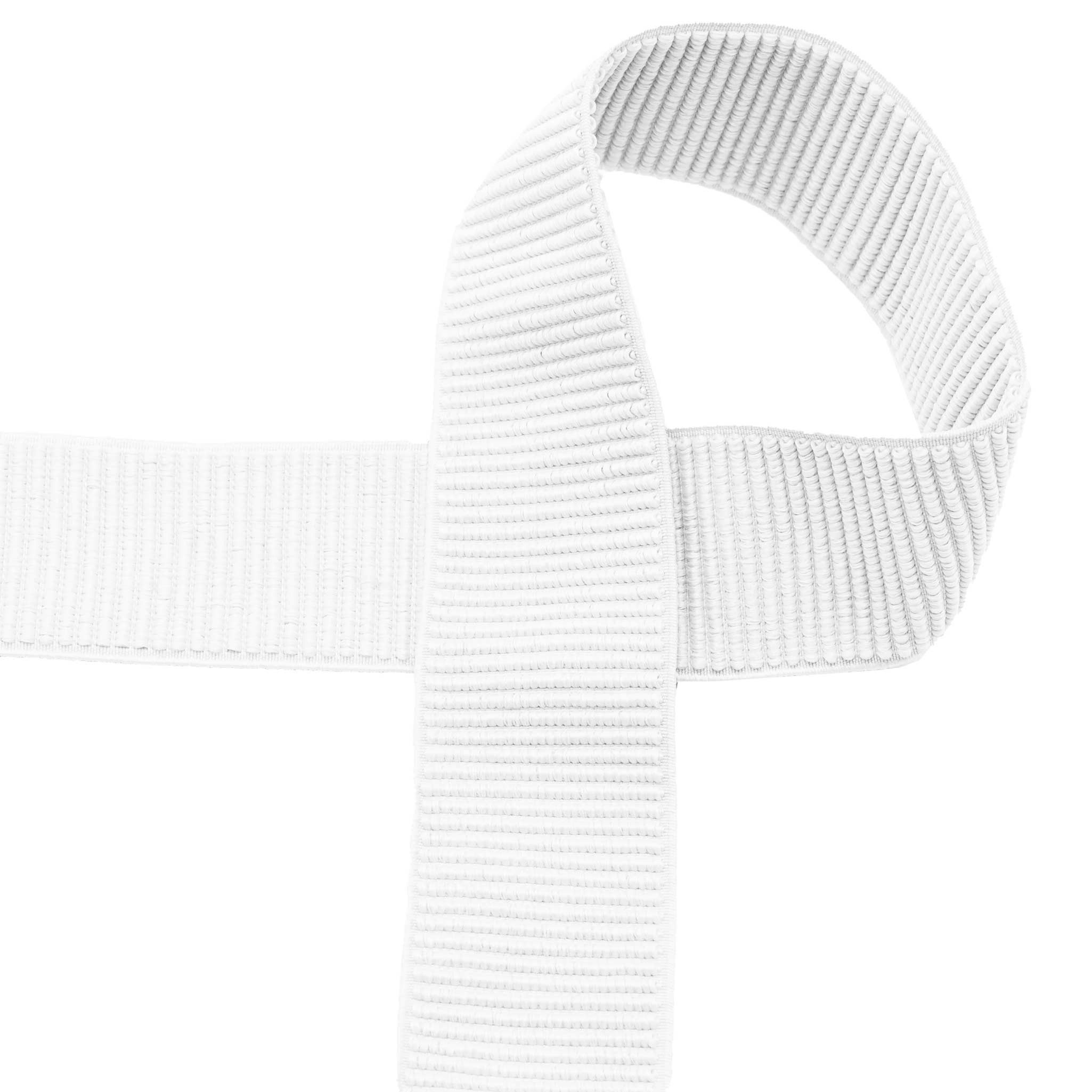 maDDma Webband Gummiband 50 mm Meterware Elastic Rib Band gerippt Bund Bündchen, weiß