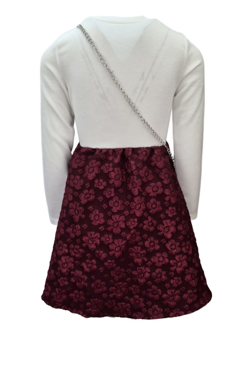 Girls Fashion 2-in-1-Kleid Mädchen Kleid mit Langarmshirt und Tasche K9751e – Bild 3 von 3