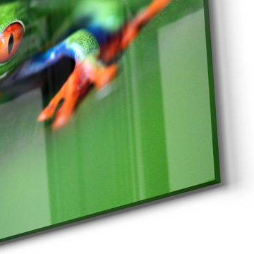 DEQORI Magnettafel 'Grüner Frosch im Laub', Whiteboard Pinnwand beschreibbar