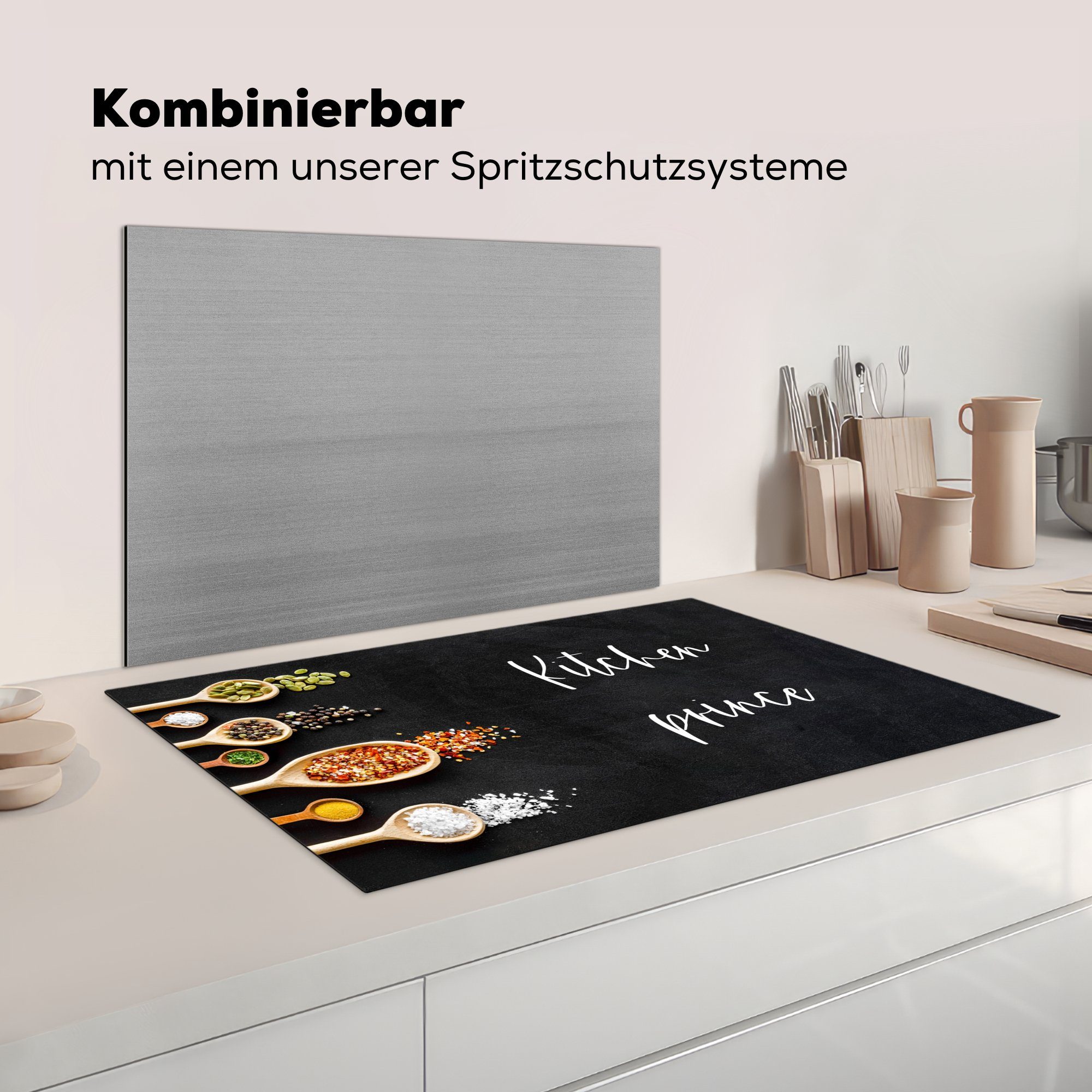 MuchoWow Arbeitsplatte - Ceranfeldabdeckung, 83x51 Induktionsschutz Abdeckplatte Herdblende-/Abdeckplatte küche cm, Zitate, (1 Sprichwörter - - für Küchenprinz tlg), - Vinyl,