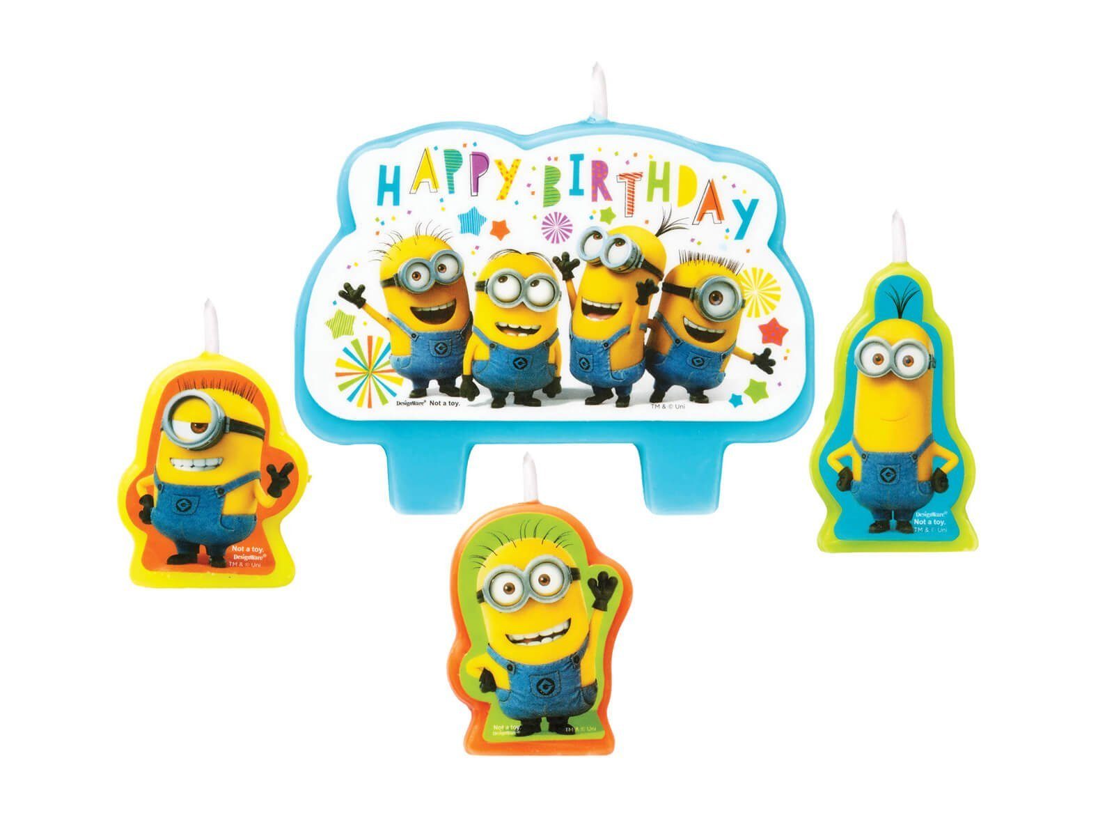 Geburtstagskerze Pixie-Kerzen Minions 4 Stk Kerze Kerzen Geburtstag Geburtstagskerze