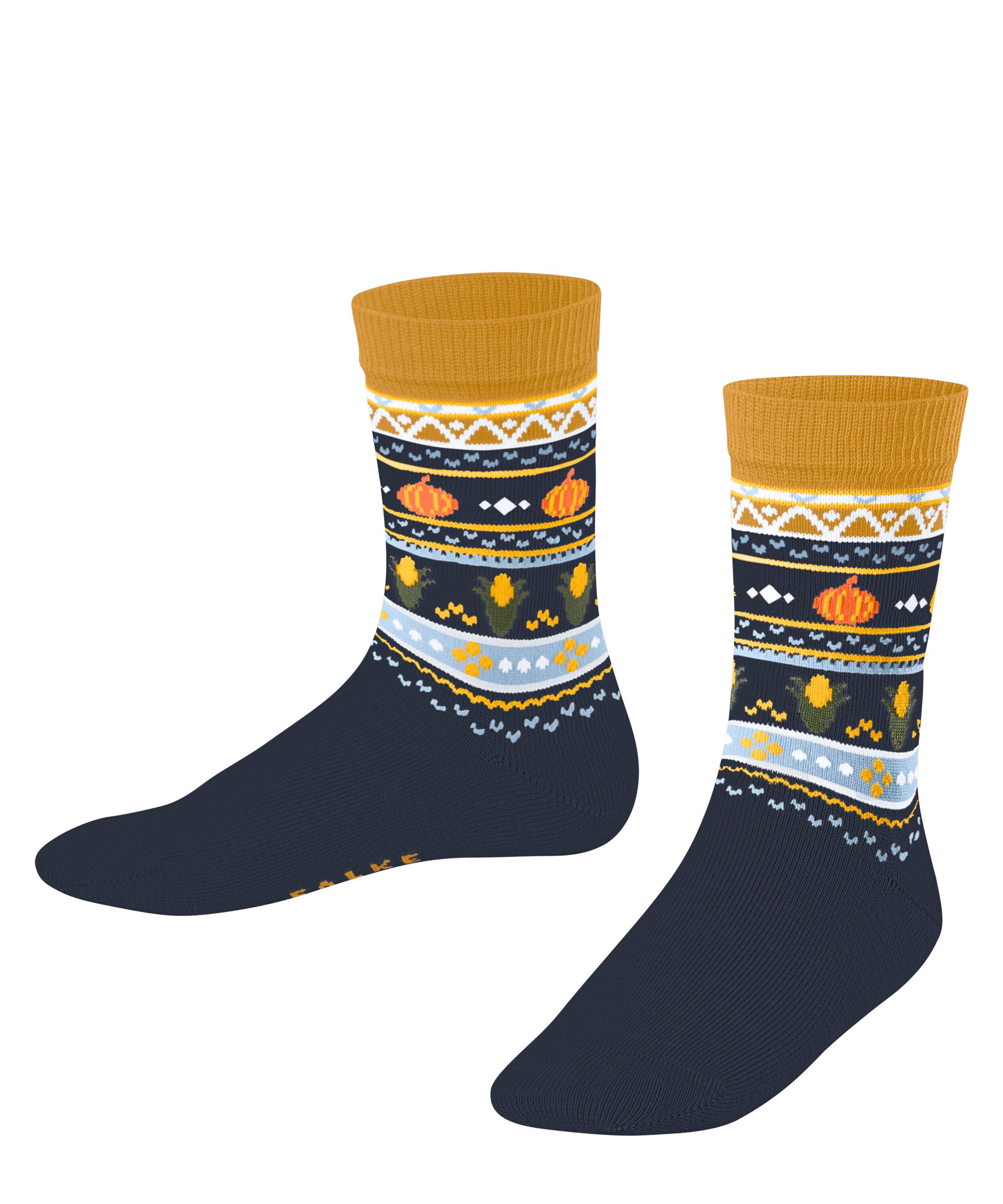 FALKE Socken Pumpkin Fair Isle Socken aus Baumwolle (1-Paar) aus Baumwolle