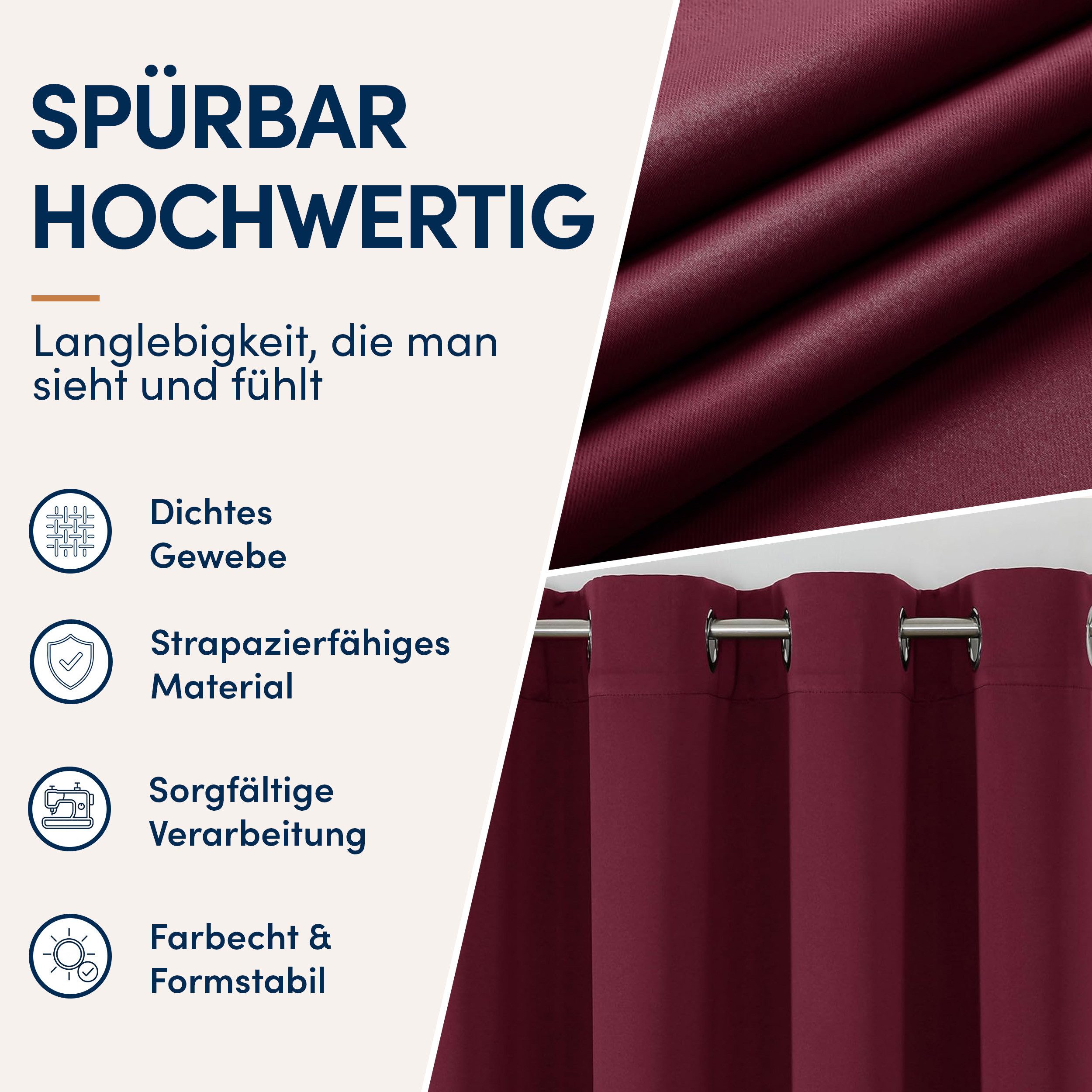 Stoffschmiede Gardine, Blickdicht, Raumverdunkler, Ösen