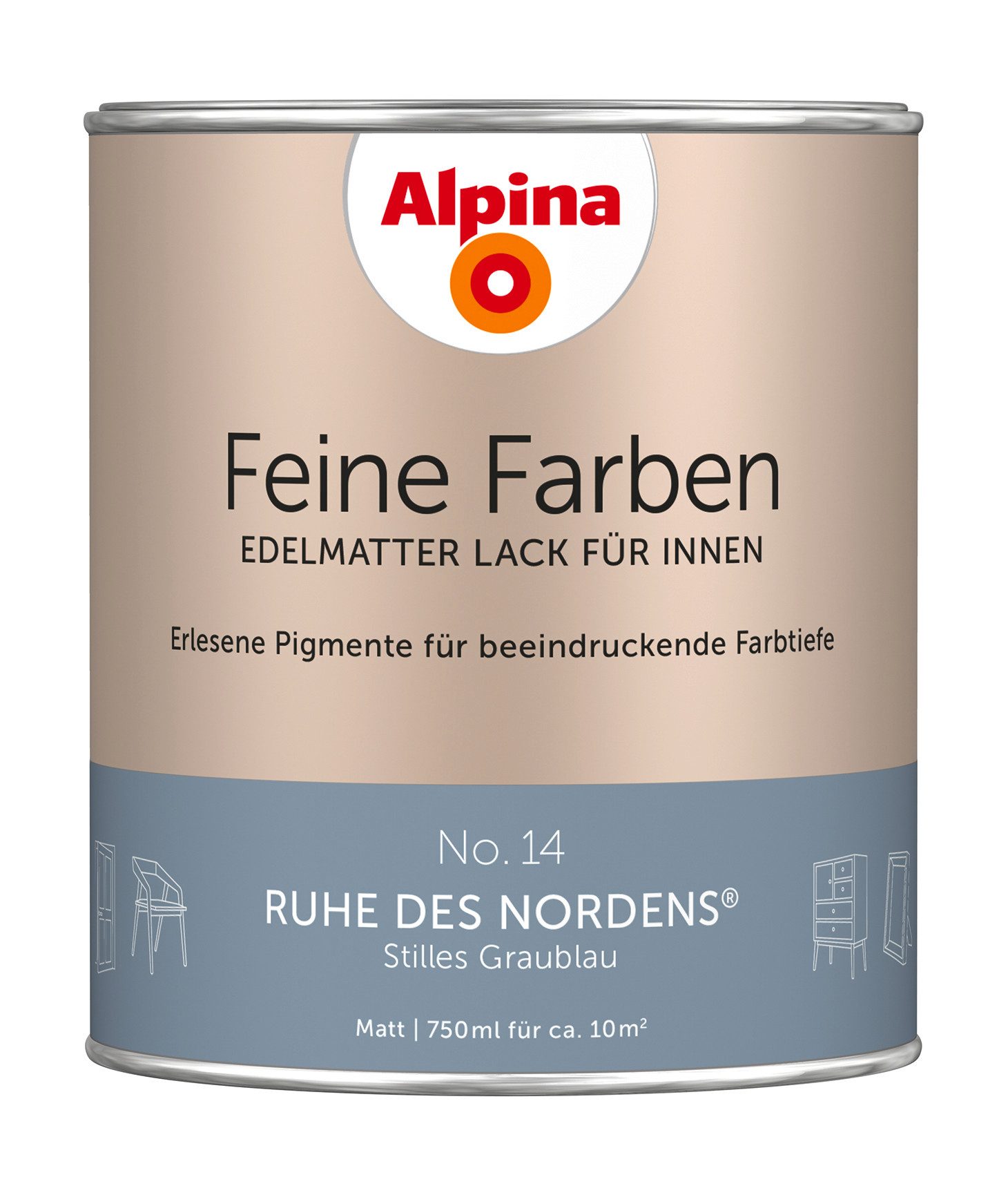 Alpina Lack Alpina Feine Farben Lack edelmatt 750ml - Farbfamilie Blau